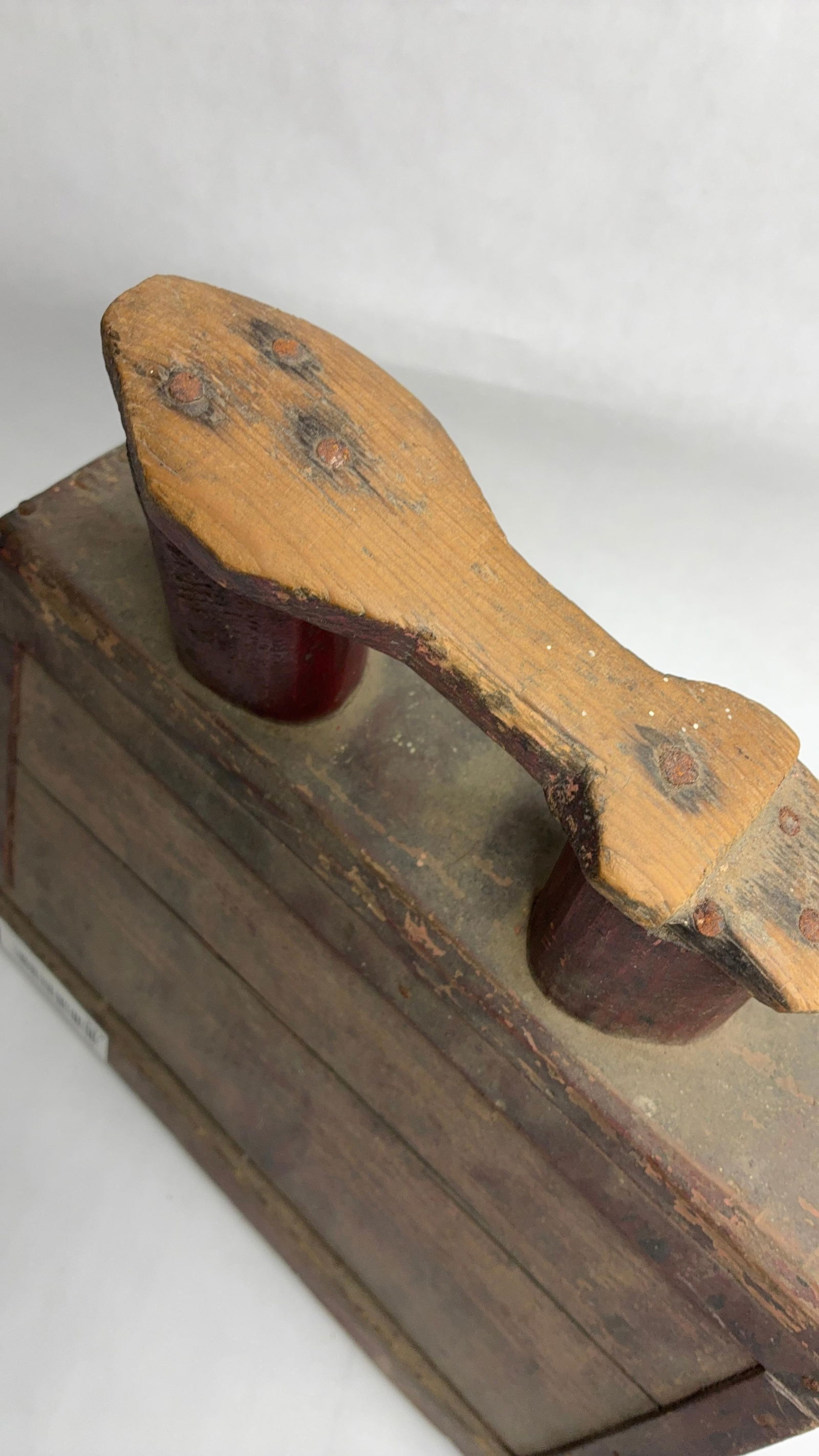 Primitive Original Red Painted Cobbles Tool Caddy - 4