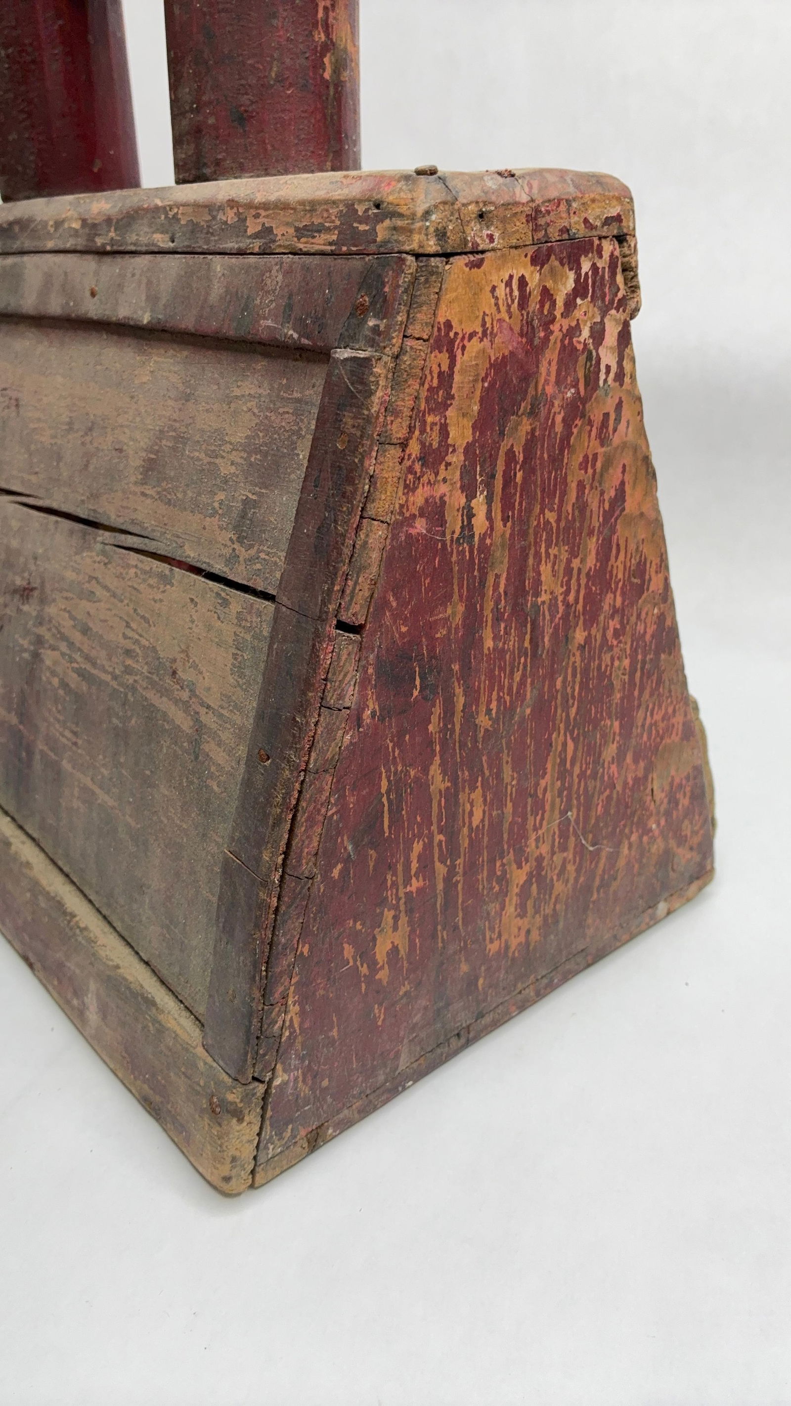 Primitive Original Red Painted Cobbles Tool Caddy - 5