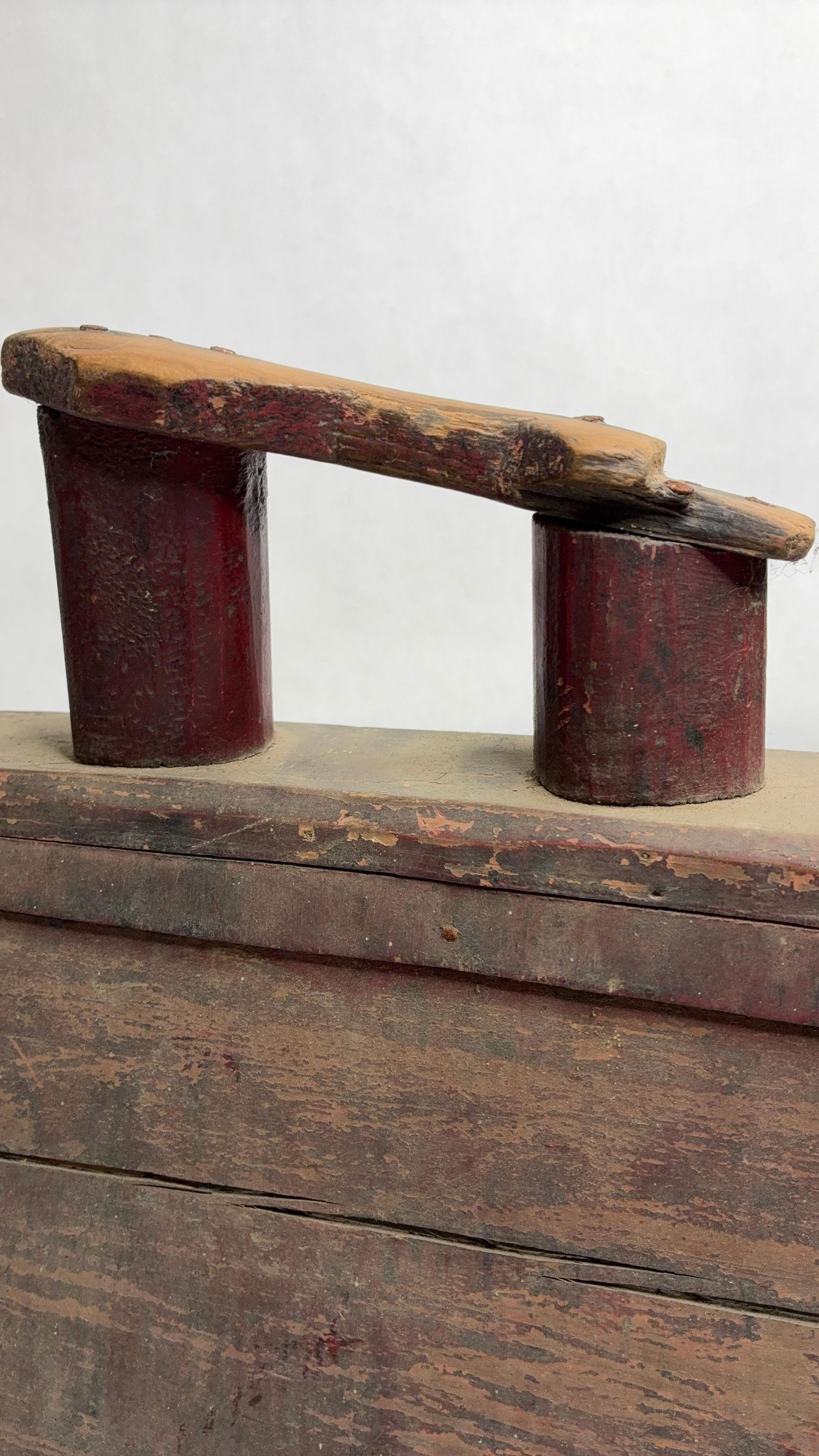 Primitive Original Red Painted Cobbles Tool Caddy - 7