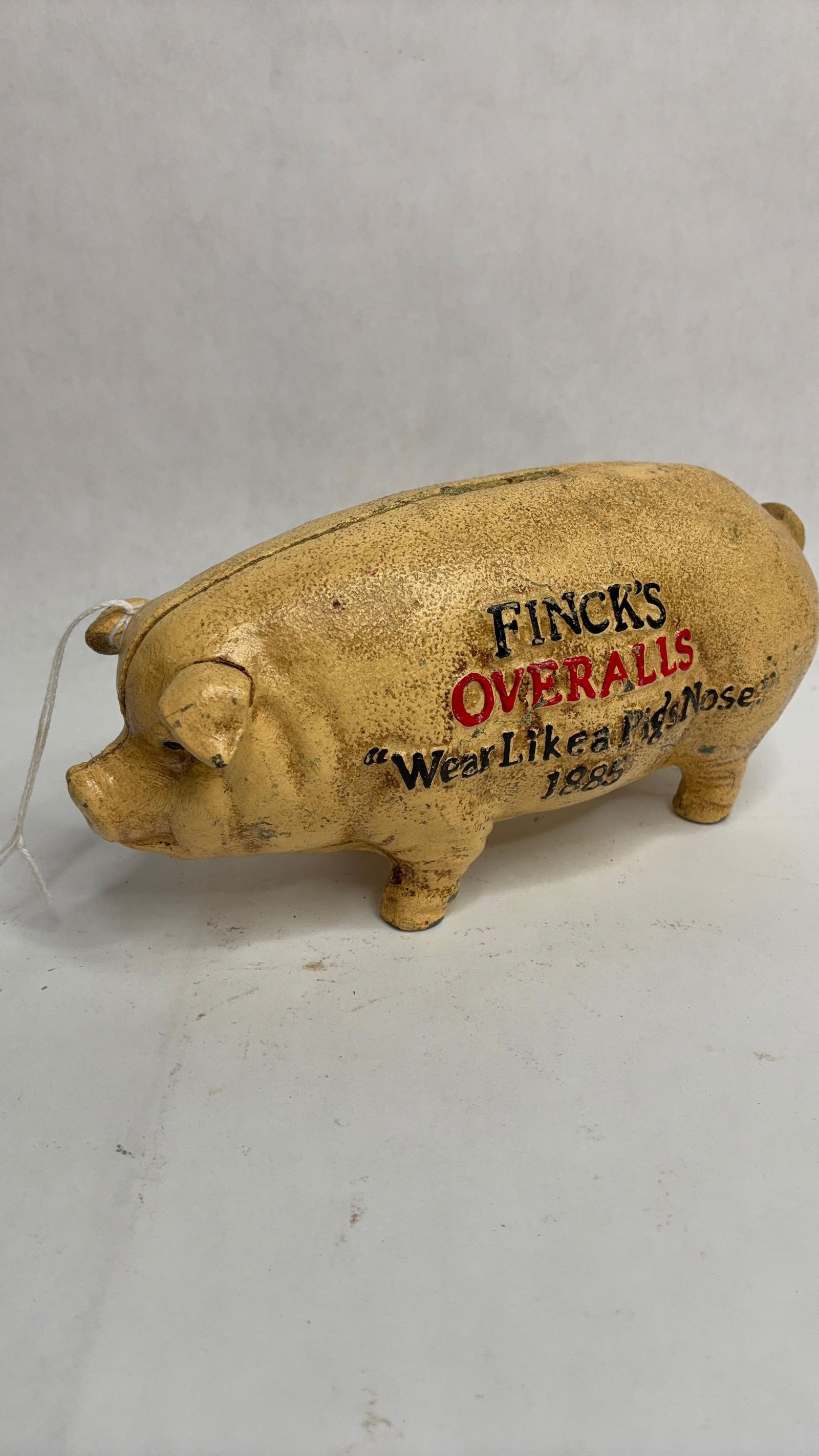 Cast Iron Fincks Overalls Cast Iron Pig Bank (1 of 7)