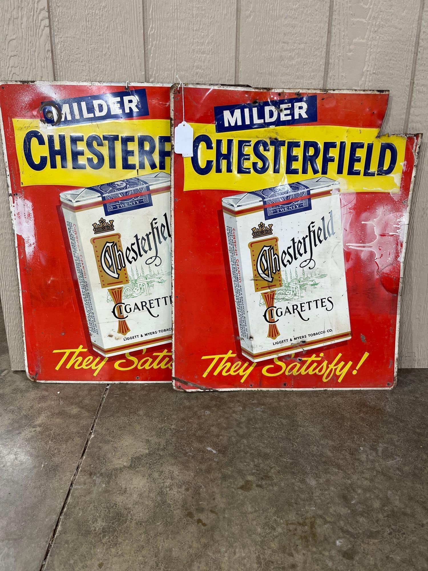 SST Chesterfield Tobacco Advertising Signs Lot of 2 (1 of 5)