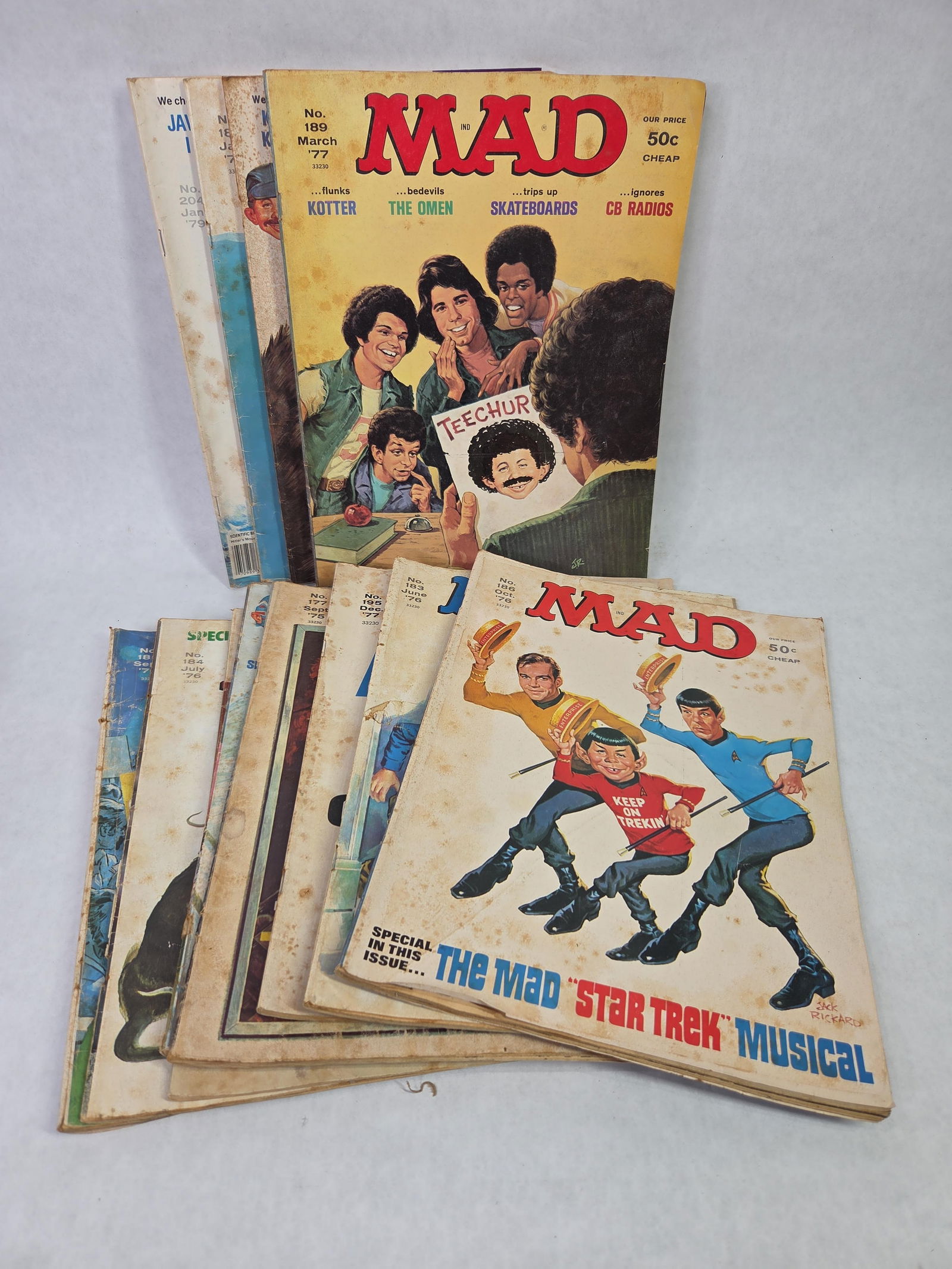 1970's Mad Magazine Lot Inc. Star Trek, Welcome Back Kotter, King Kong, Jaws and More (1 of 14)