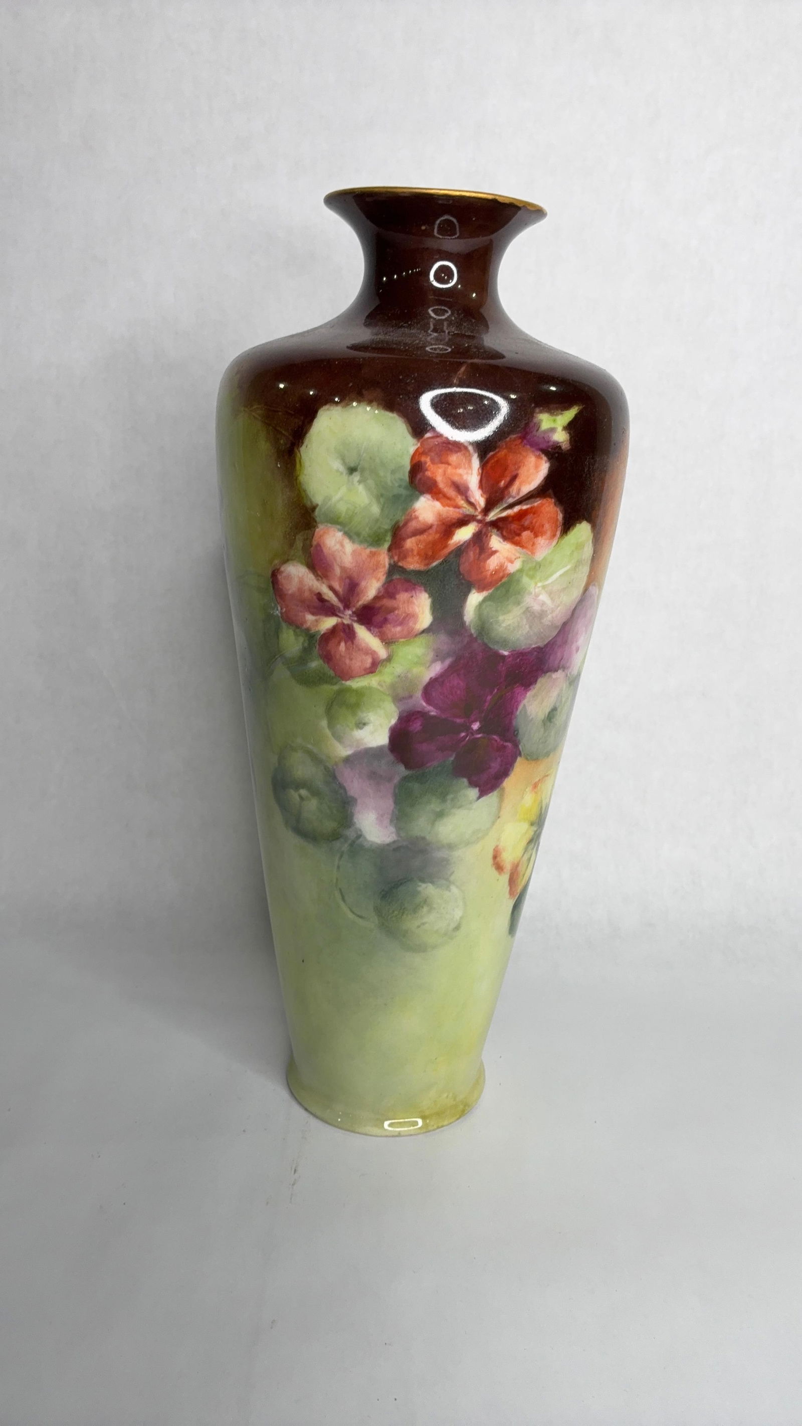 19th C. Hand Painted Porcelain Limoges/Royal Bonn Art Nouveau Period Floral Vase (1 of 7)