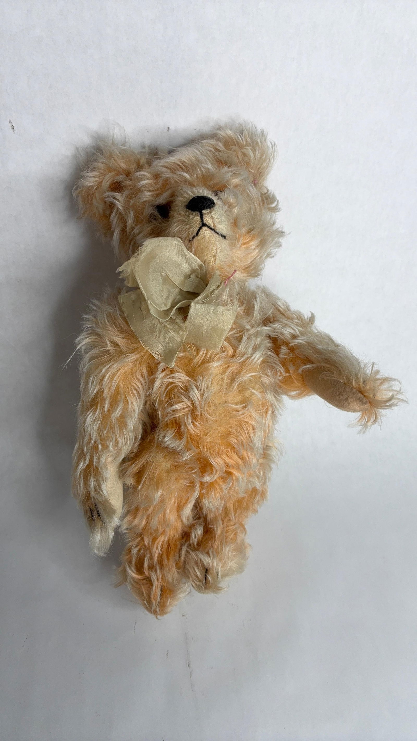 1920's Mohair Musical Jopi German Glass Eye Jointed Bear: Good clean condition along with music box in good working order stands