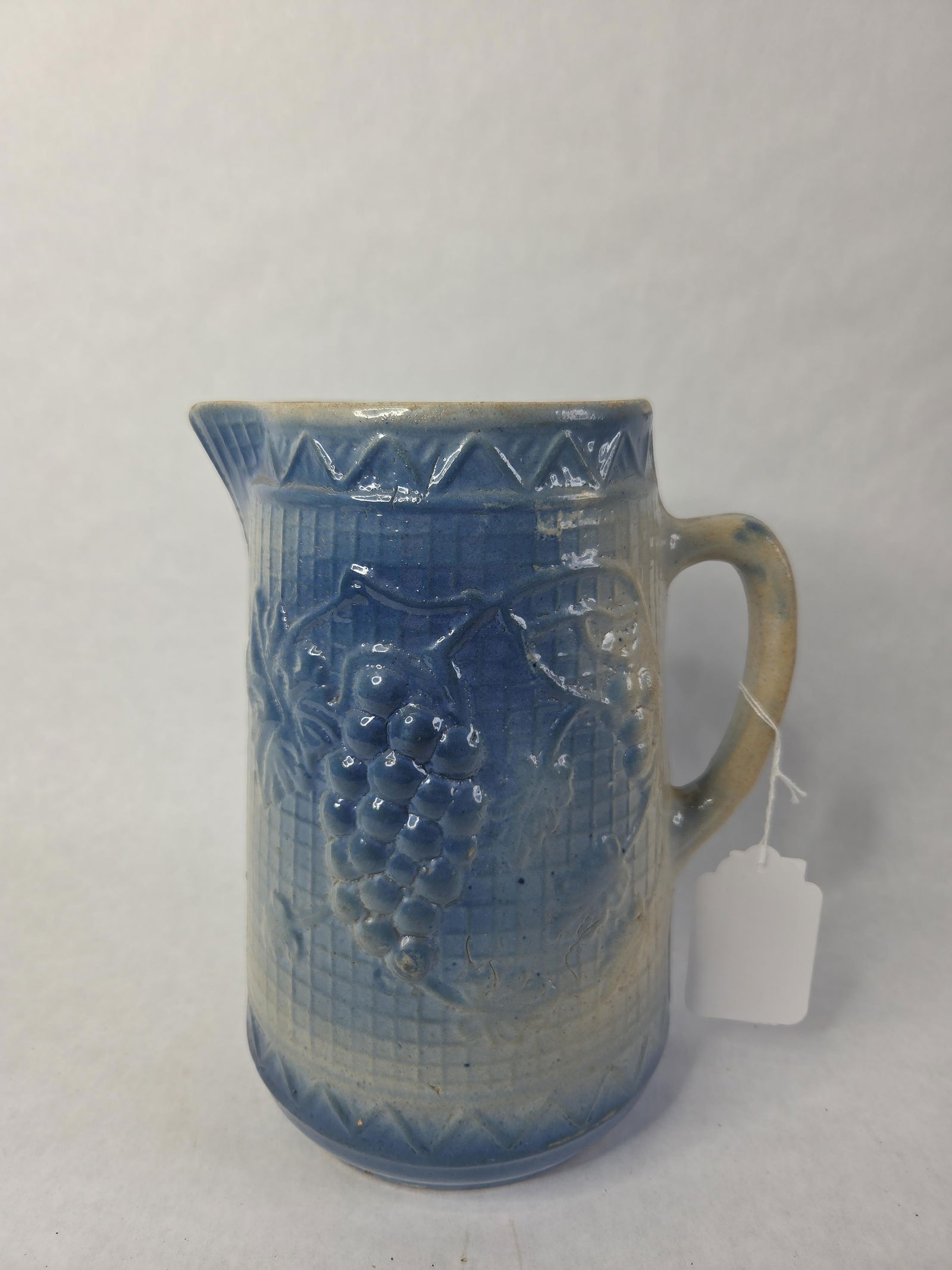 North Star Pottery Grapes and Lattice Salt Glaze Pitcher (1 of 5)