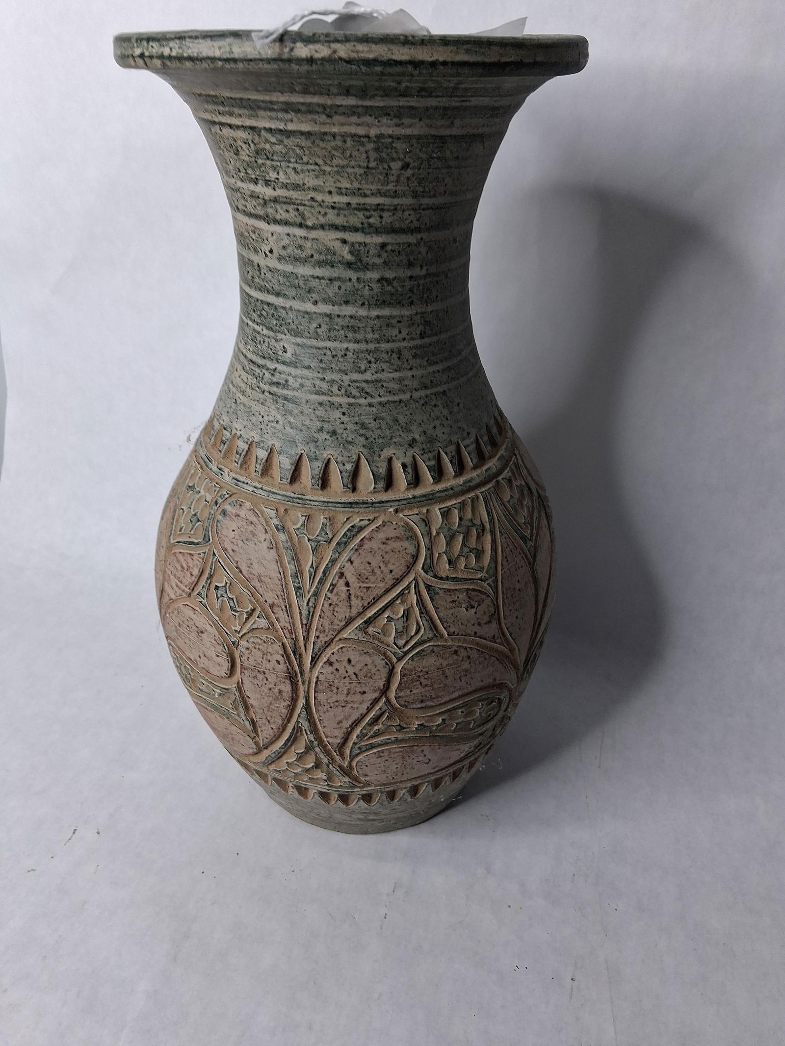 Handcrafted earthenware engraved clay vase - 6