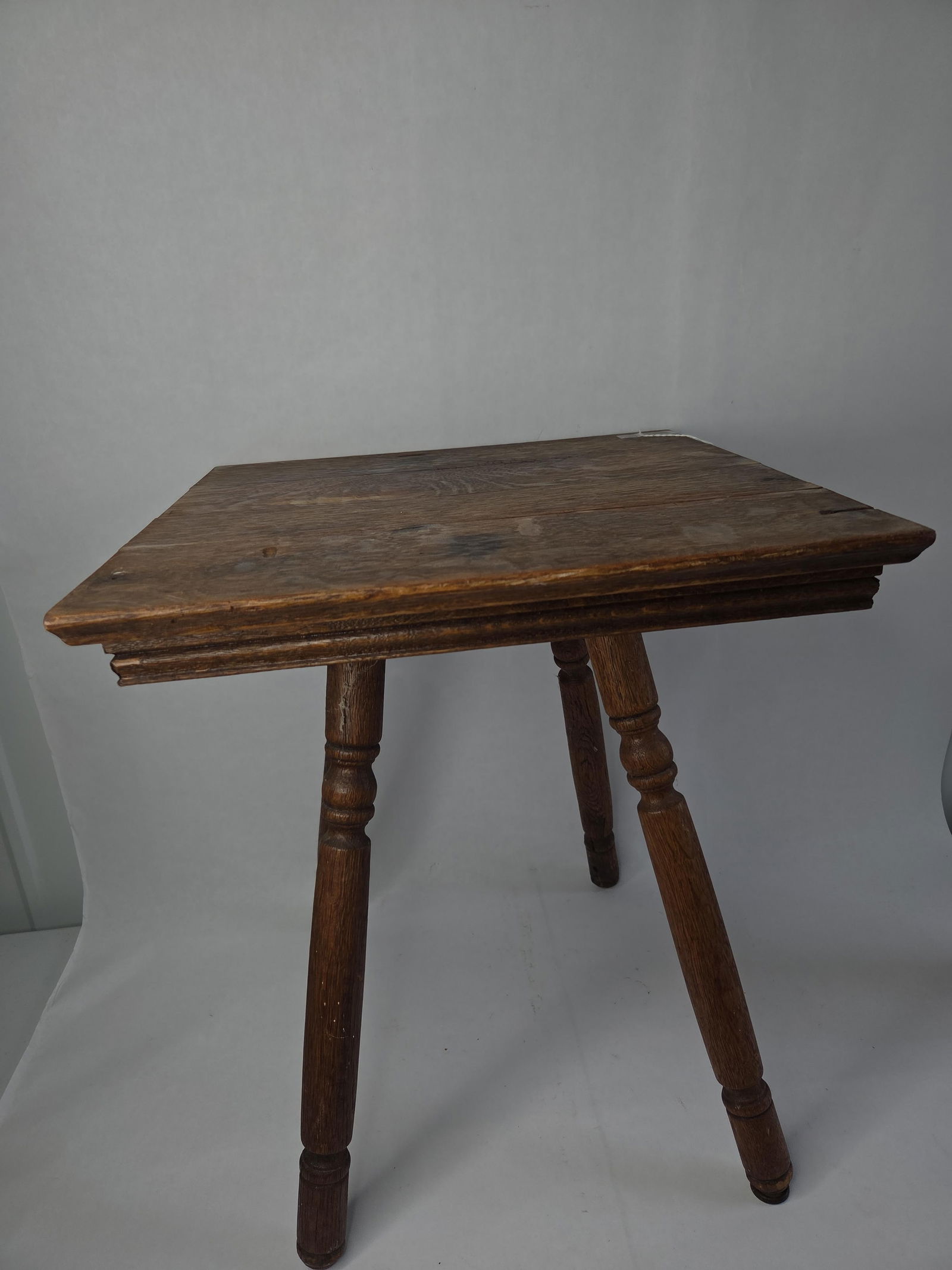 Antique oak square side table (1 of 4)