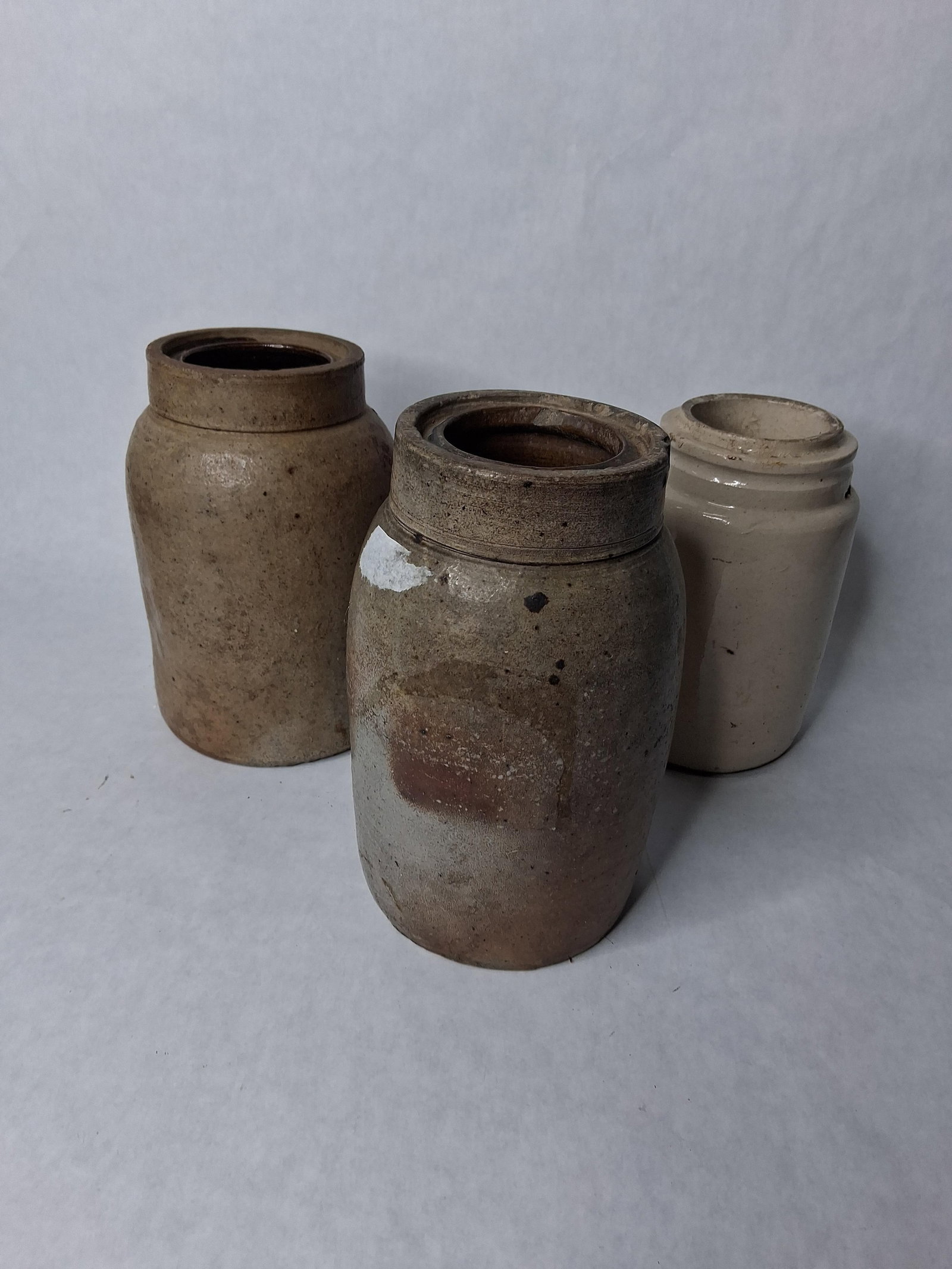 Primitive Stone ware salt glazed canning crocks (1 of 13)