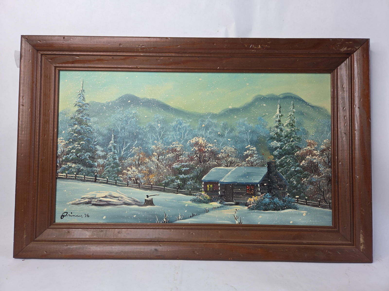 Iva Prince A Time for Love oil on board framed painting: Painted by the popular artist Iva prince of Tennessee Signed Prince 76 17.5x27