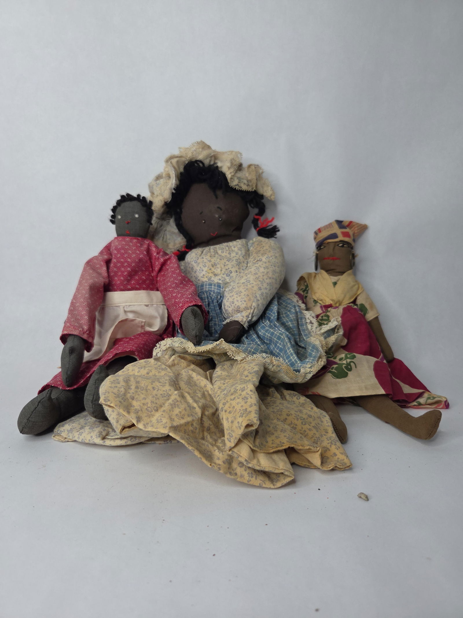 African American hand made clothe dolls: .