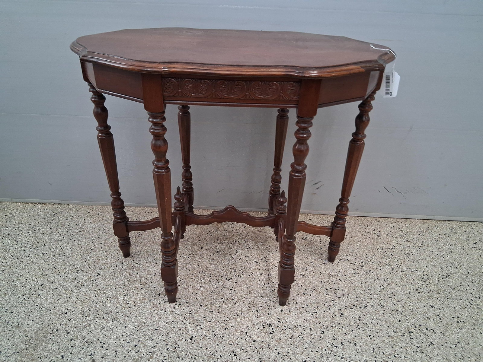 Beautiful walnut 6 legged Victorian style parlor side table (1 of 7)