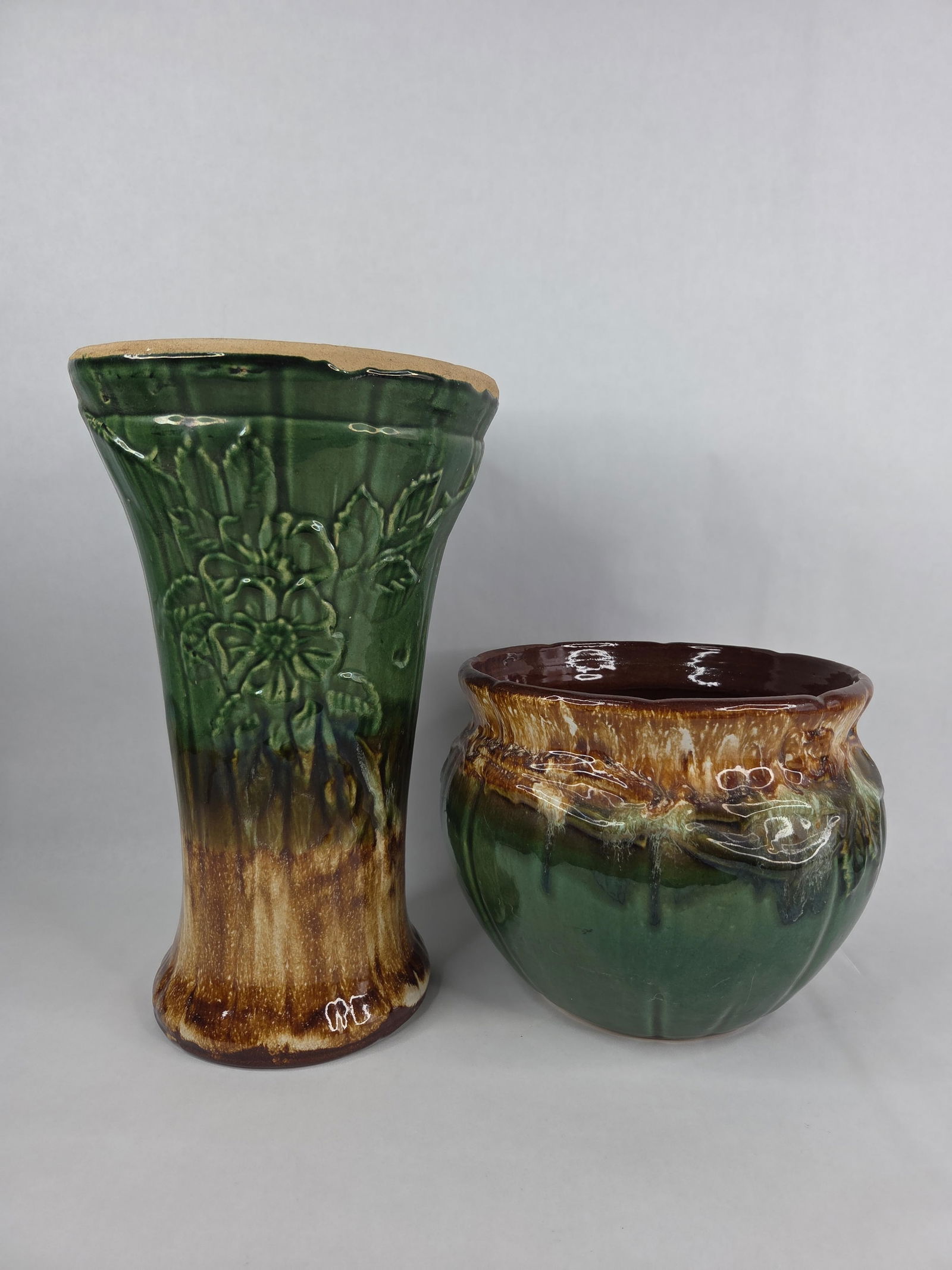 1940th Robinson Ransbottom Dogwood jardiniere pedestal set (1 of 7)