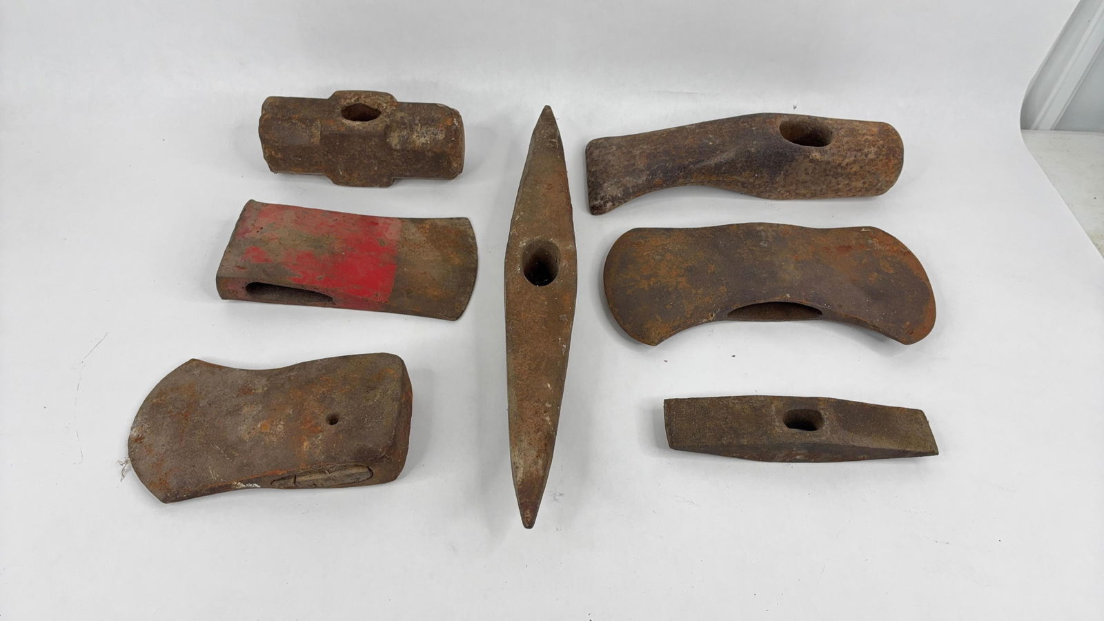 7 steel axe ,pick ,and hammer heads (1 of 8)