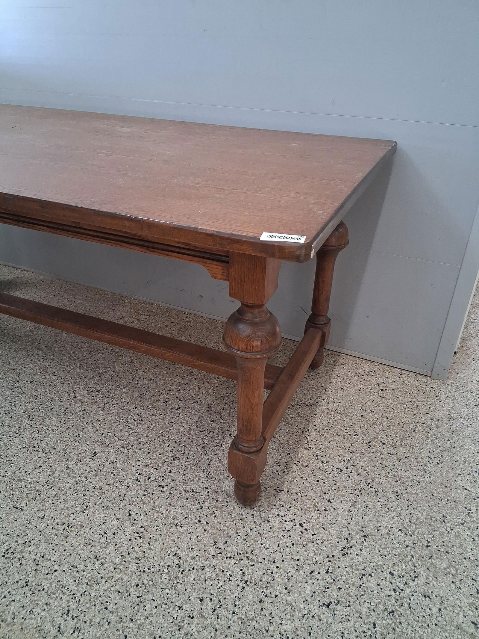 Antique Oak spindle legged dining table - 2