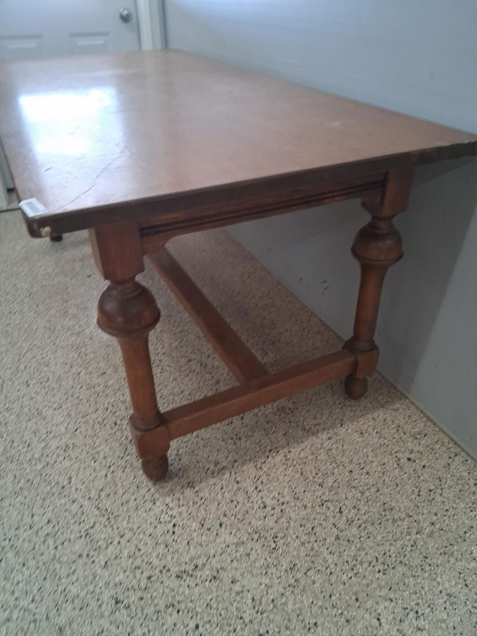 Antique Oak spindle legged dining table - 3