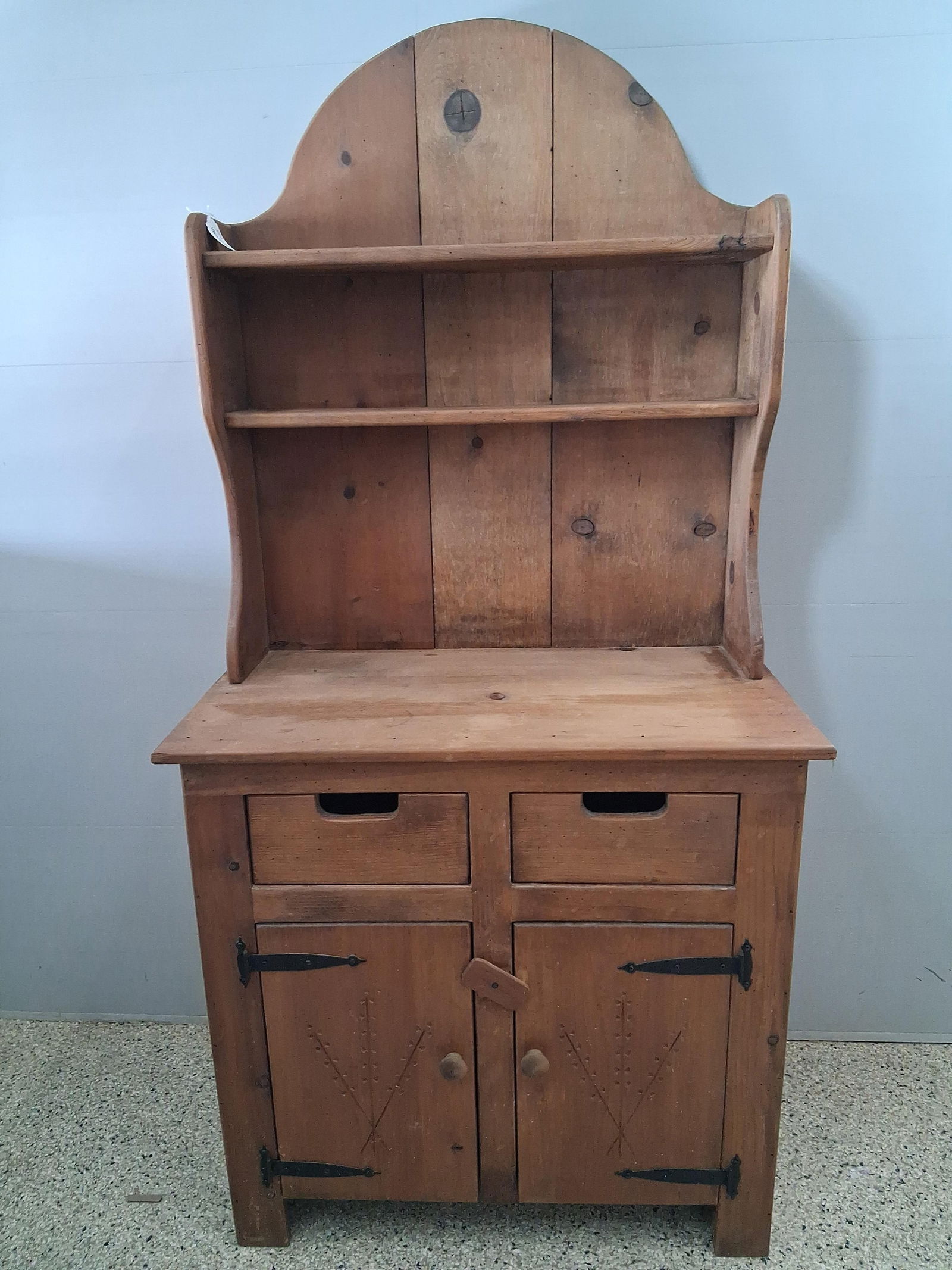 Farm house Pine one pc 2 door hutch cupboard (1 of 10)