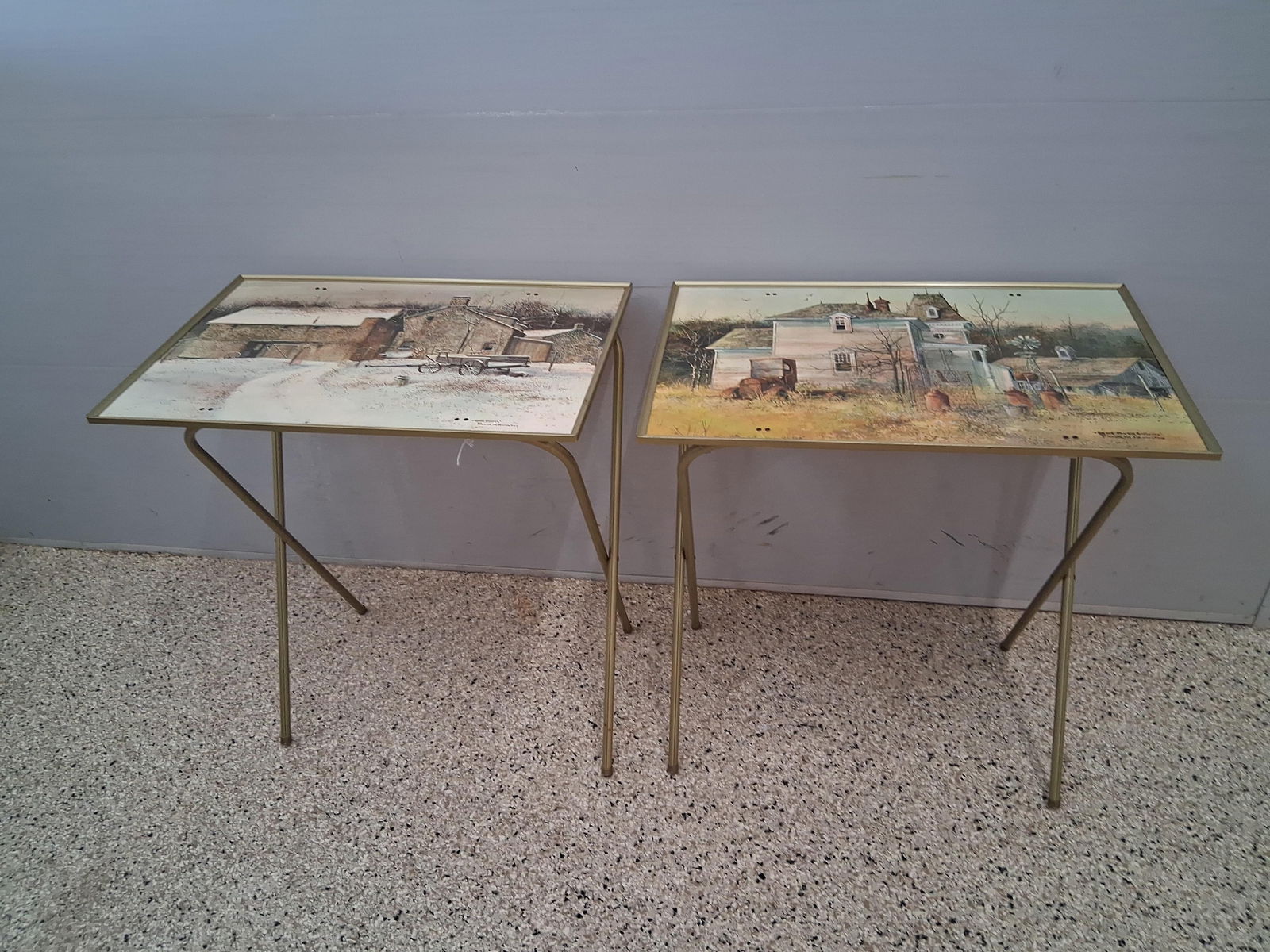 Mid Century Frank M. Hamilton TV Tray tables: 2 of the original set of 4 gone for the summer and deep winter