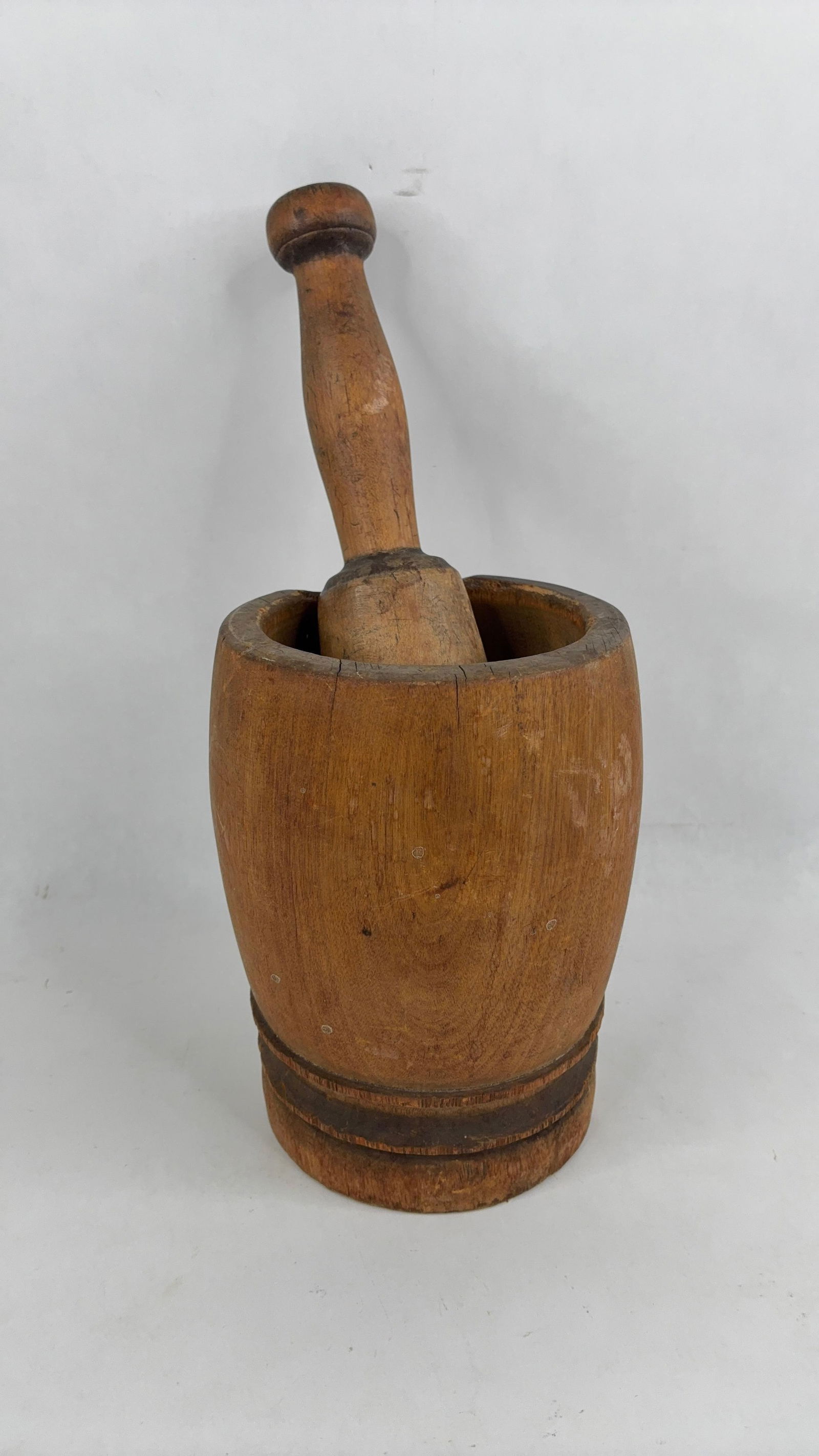 Awesome primitive wooden mortar and pestle (1 of 6)