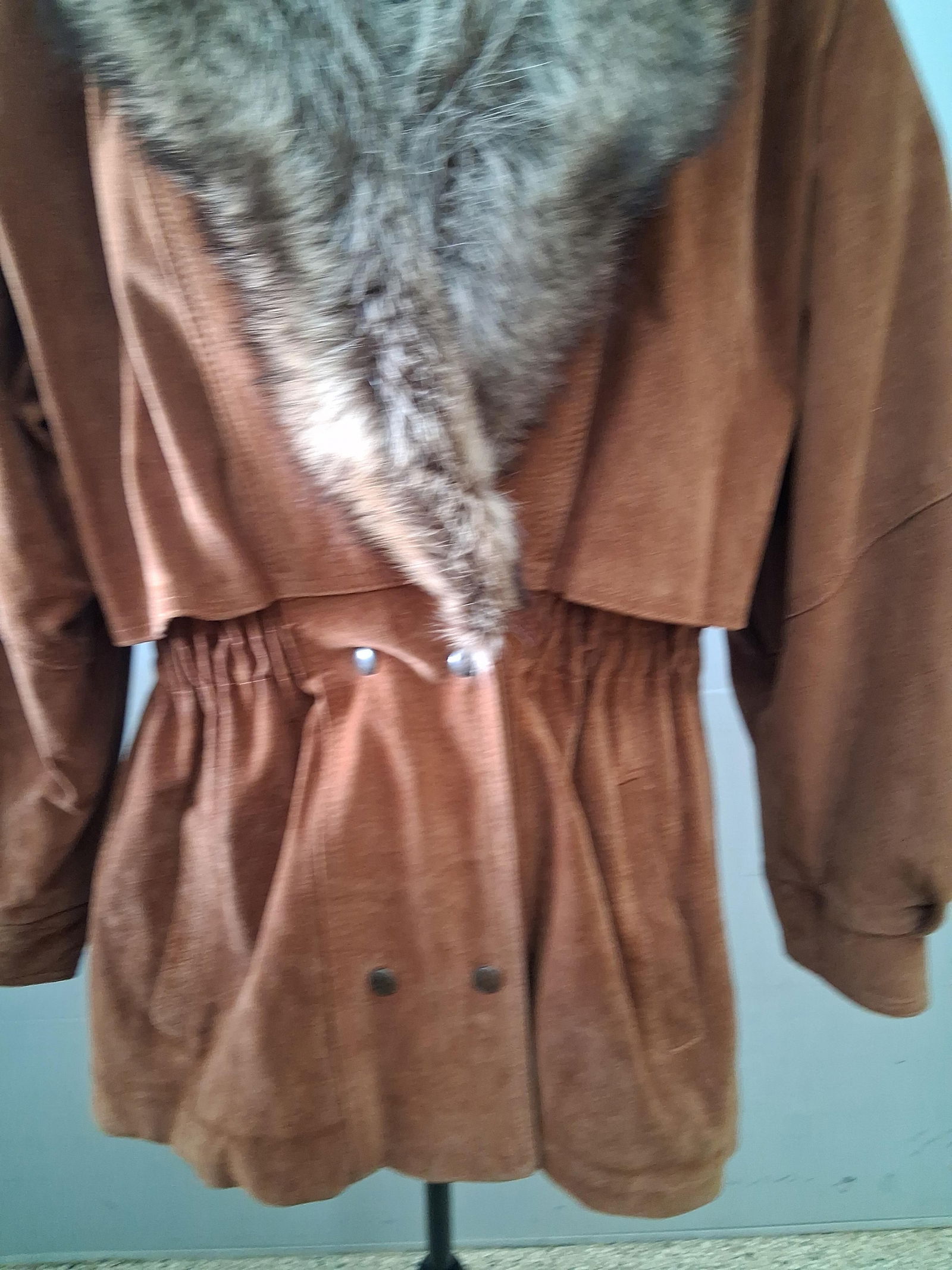 J.G. Hook Fur collared brown leather coat - 3