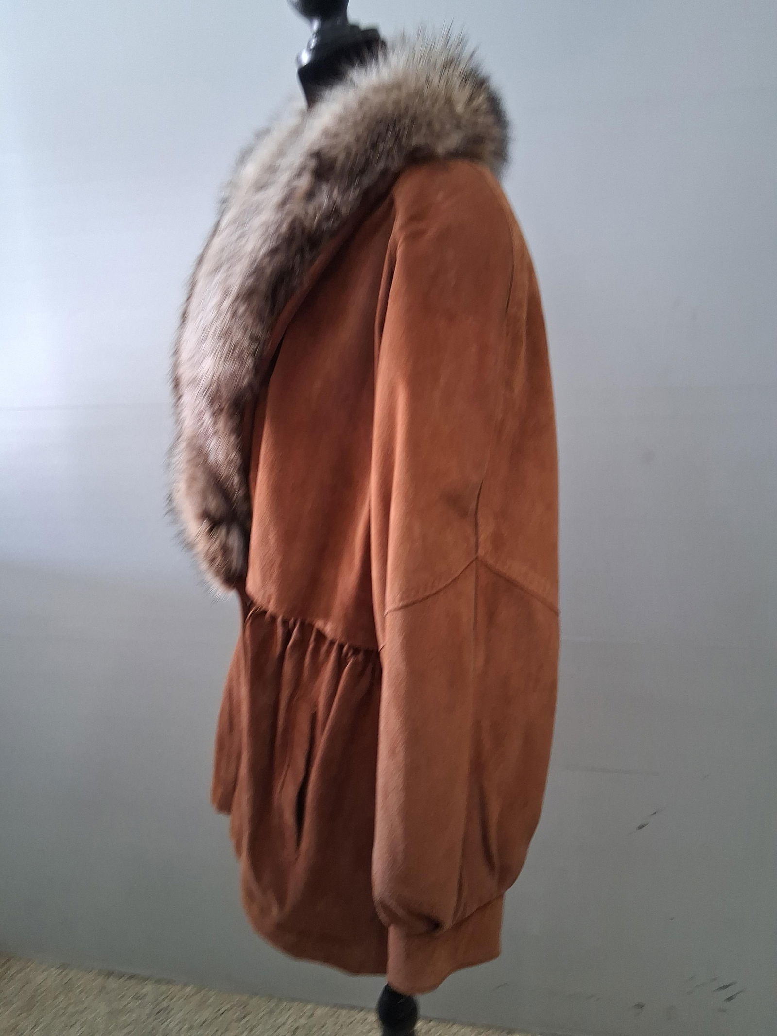 J.G. Hook Fur collared brown leather coat - 4