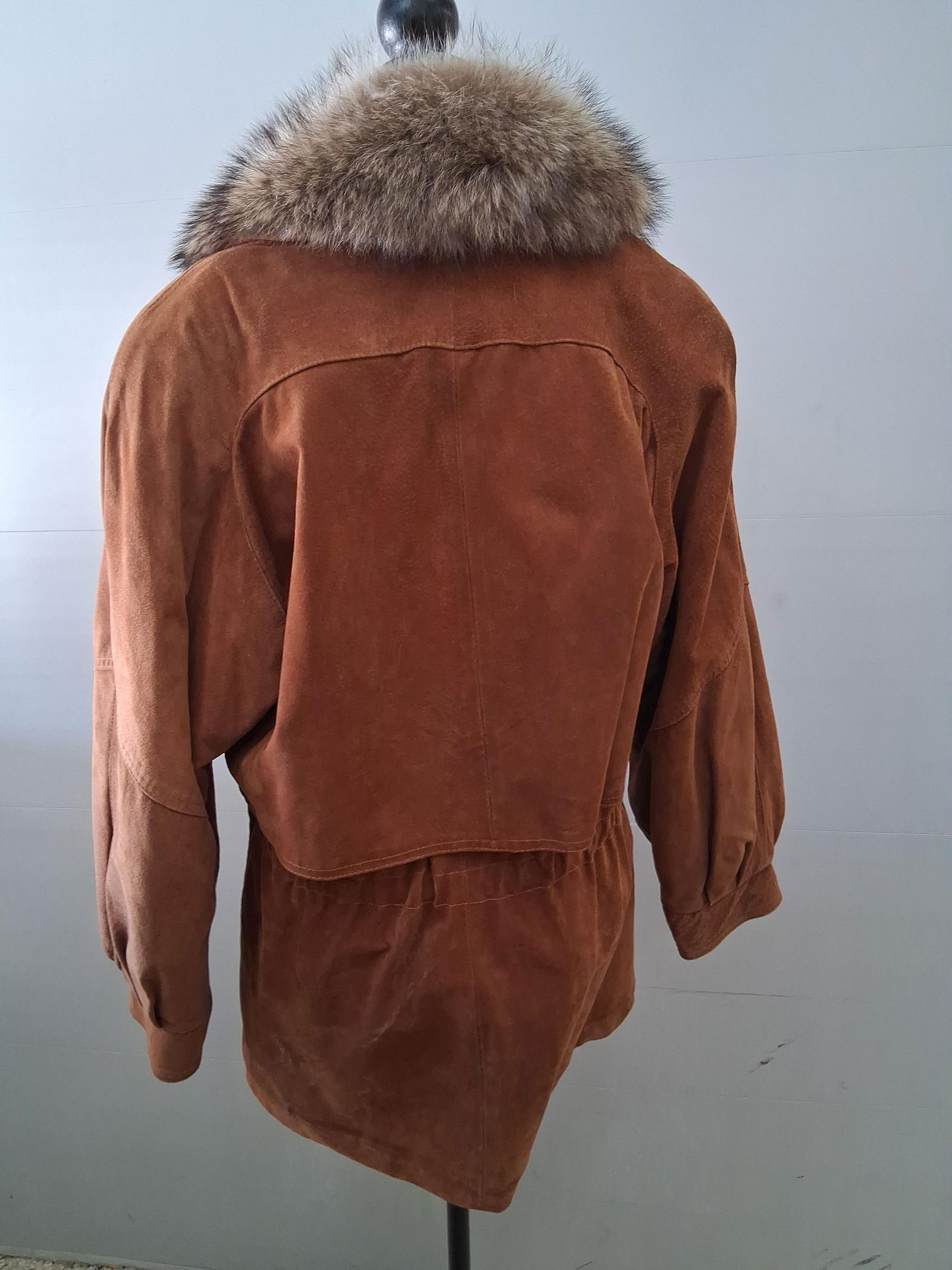 J.G. Hook Fur collared brown leather coat - 5