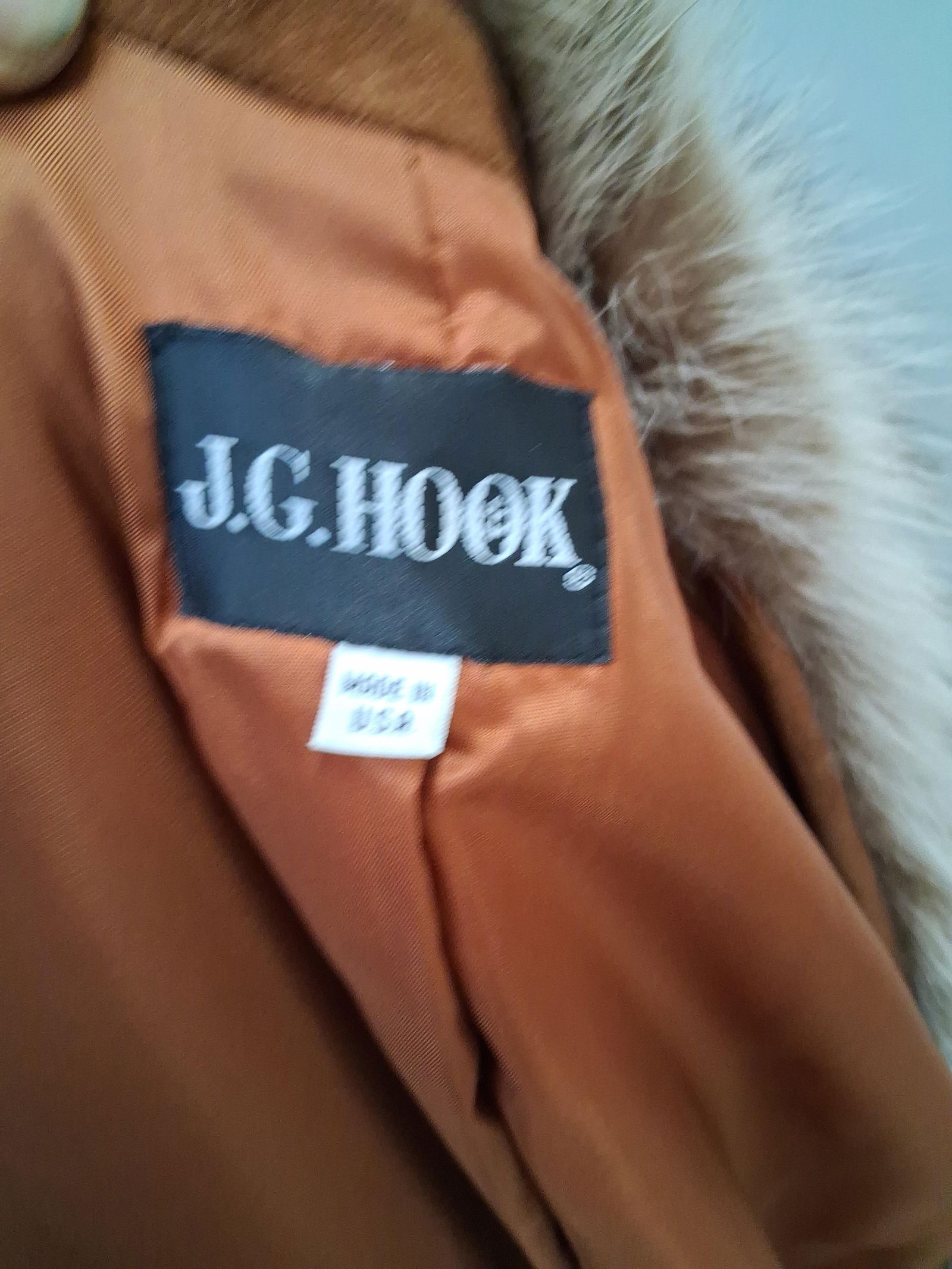 J.G. Hook Fur collared brown leather coat - 7