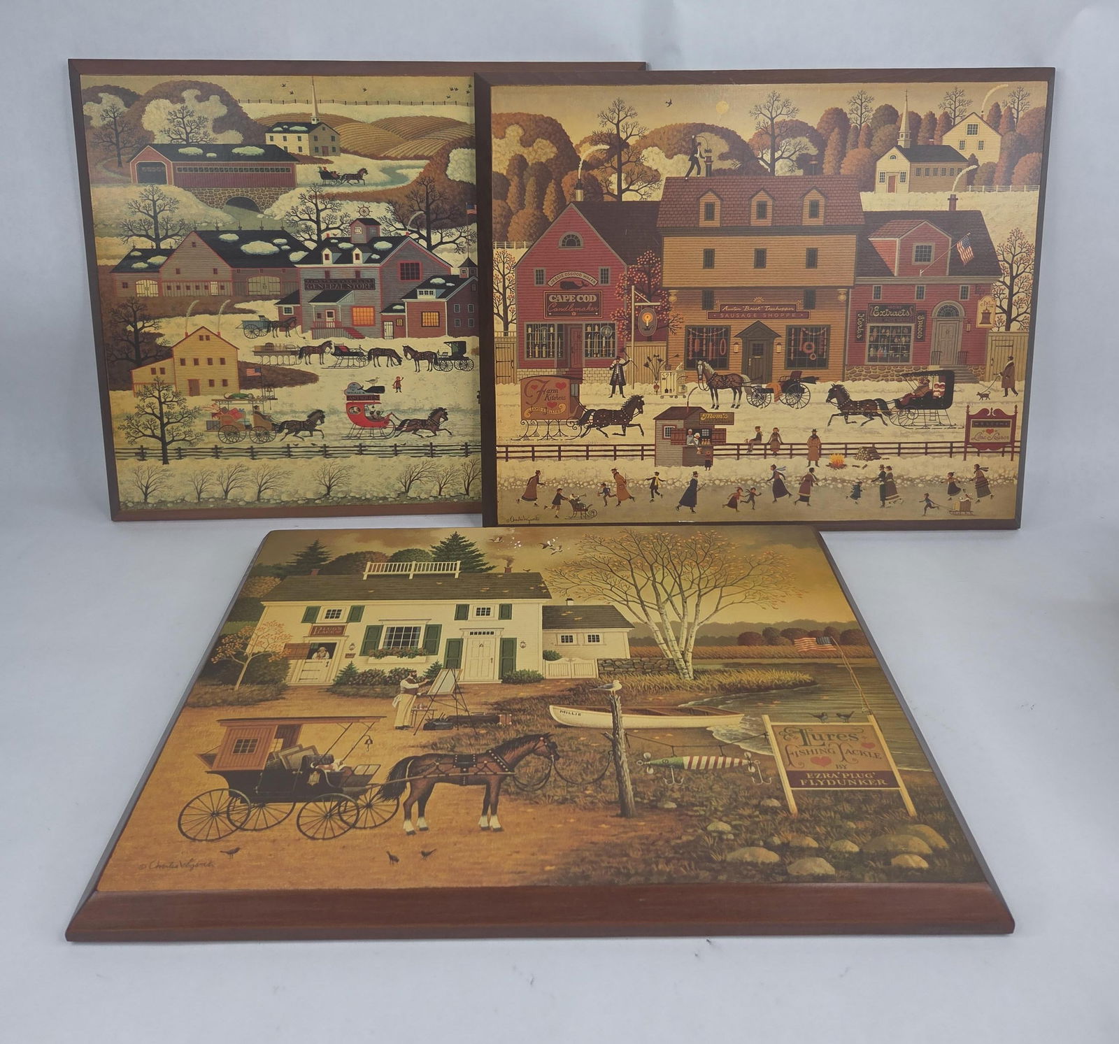 Charles Wysocki picture on wood: signed Ron and numbered 3 in lot 11x14