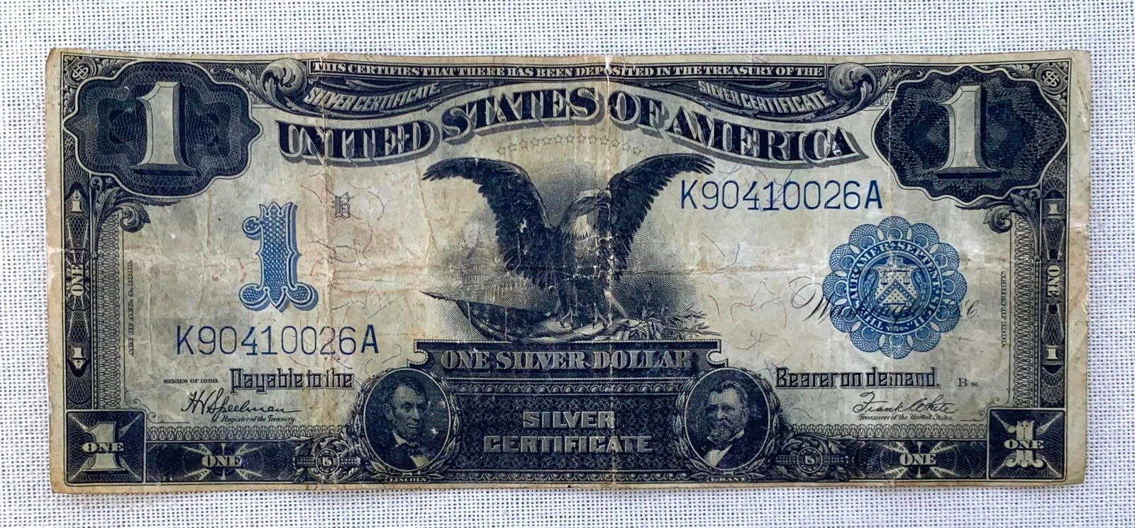 1899 US 1 Silver Dollar Silver Certificate Antique Paper Currency Bill (1 of 6)