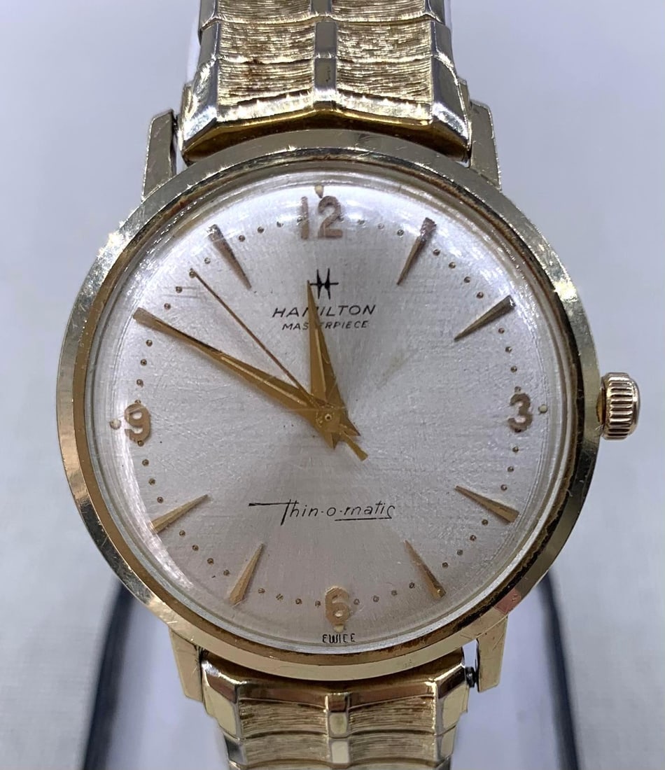Working Mid Century Hamilton Masterpiece Thin-o-matic Men's 10k Gold Filled Wristwatch (1 of 15)