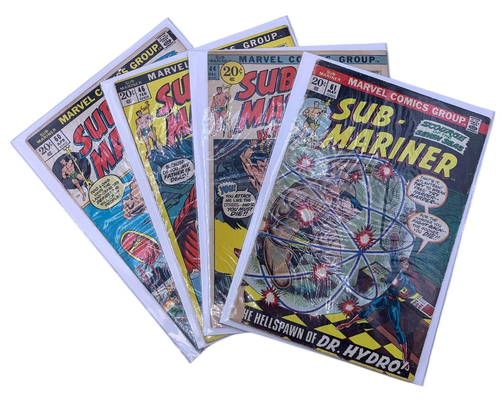 4 20 cent Vintage Sub-Mariner Comic Books: 44, 46, 60 61 (1 of 5)