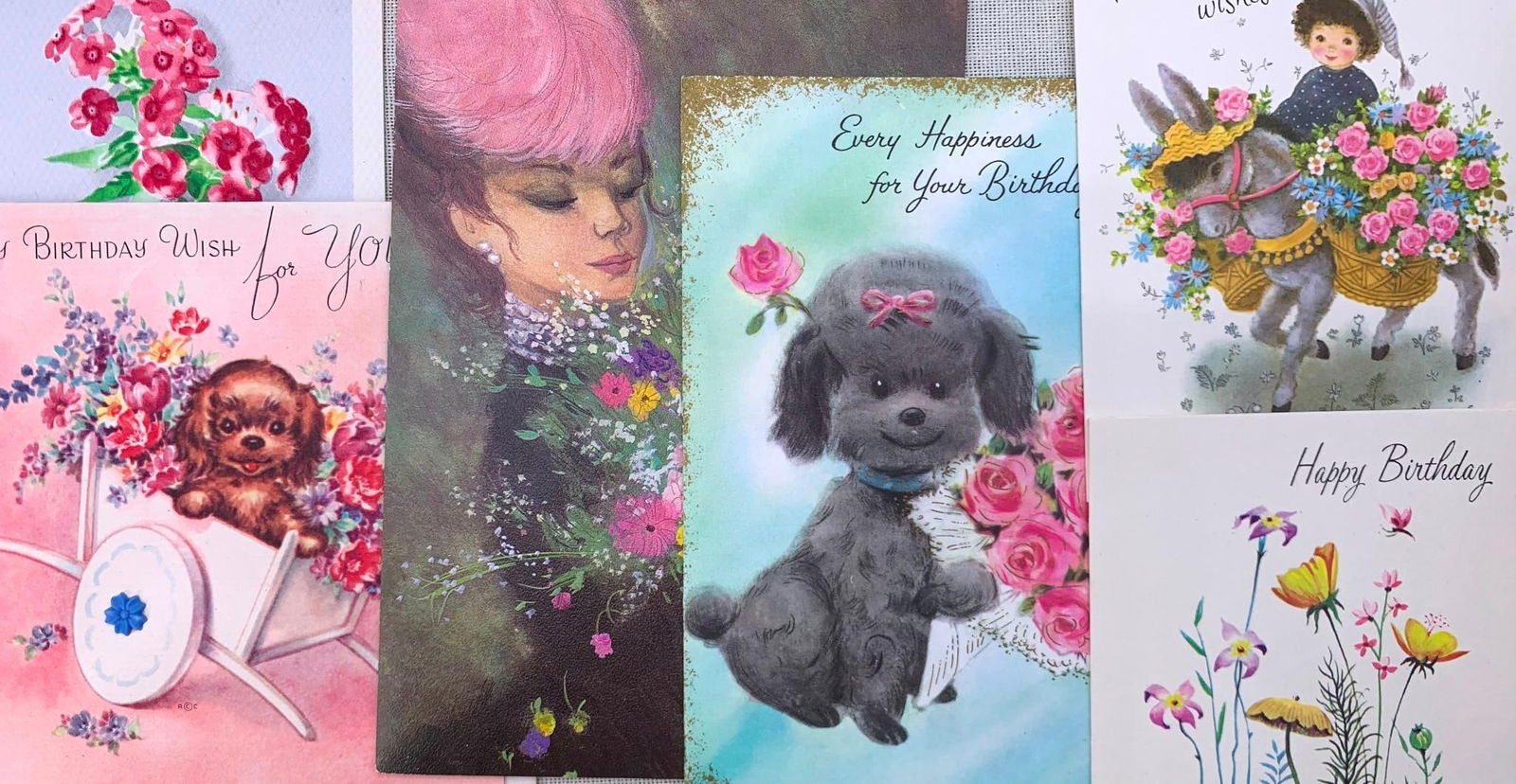 161 pc 1950s - 1960s UNUSED Special Occasion, Birthday, Greeting Cards Card Box Collection: 3 vintage card boxes included, some cards have coordinating envelopes, varied in size and design, a few sets of scalloped edge stationary with natural accents, all Unused.nbsp;