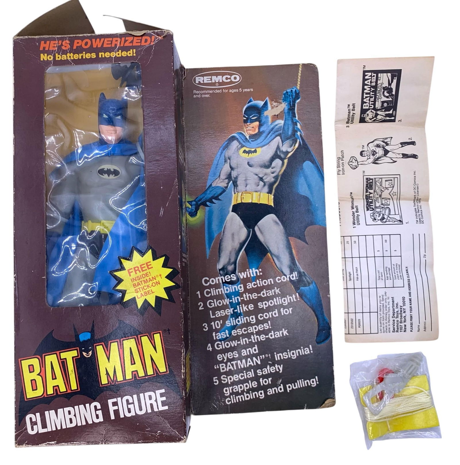 Vintage Bat Man Climbing Figure Action Toy with the Original Box Paperwork (1 of 11)