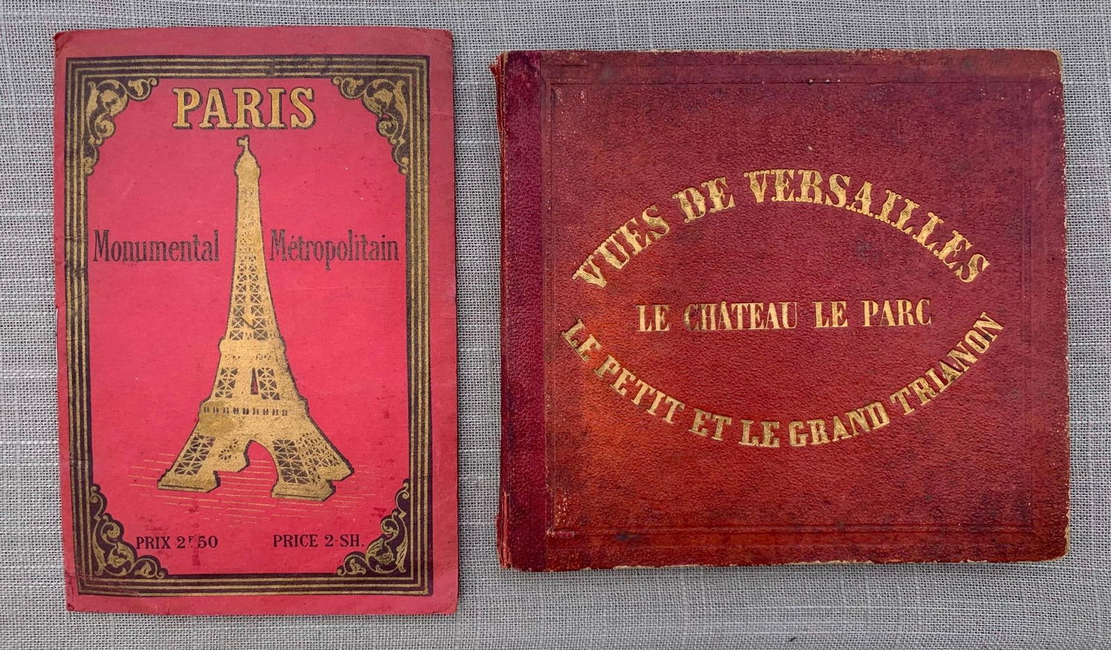 2 Antique Paris France Victorian era Travel Souvenir Books Large Fold Out Map (1 of 20)