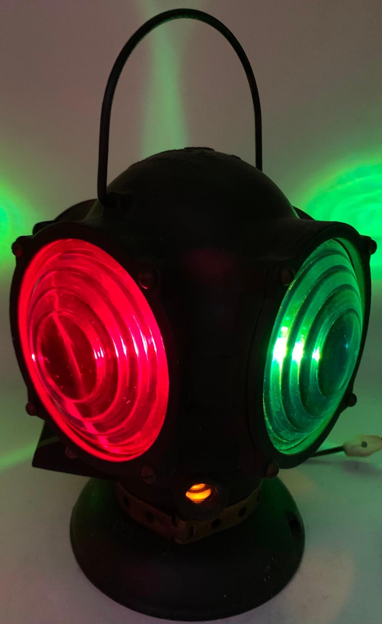 Antique PYLE National Co 4 Sided Railroad Electrified Marker Lamp, Train Signal Light (1 of 17)