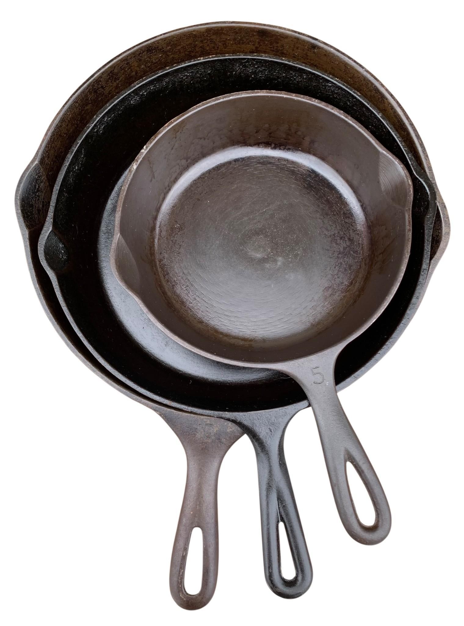 3 Antique to Vintage Primitive Farmhouse Cast Iron Skillets (1 of 6)