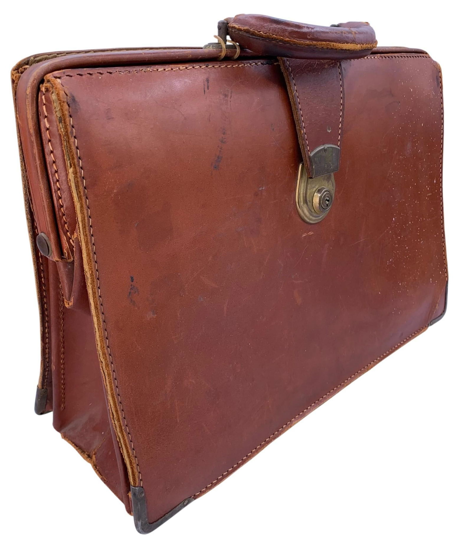 Vintage Made in England Pendragon Full Grain Cow Hide Leather Briefcase, Moirs Ltd. Confectionery (1 of 16)