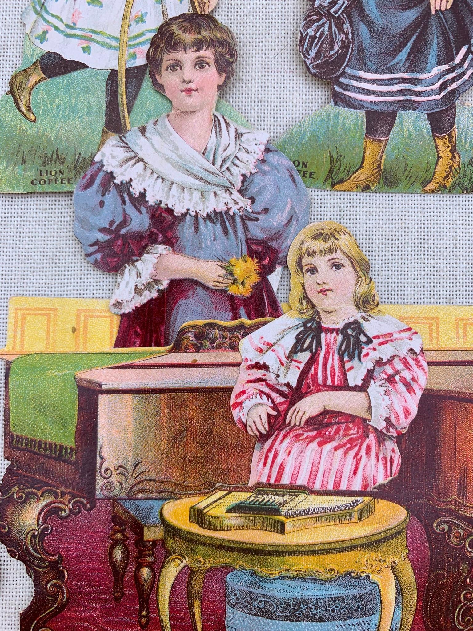 44 c1890s Victorian McLaughlin's Lion Coffee, J P Coats, Confectionary, Advertising Paper Dolls (1 of 19)