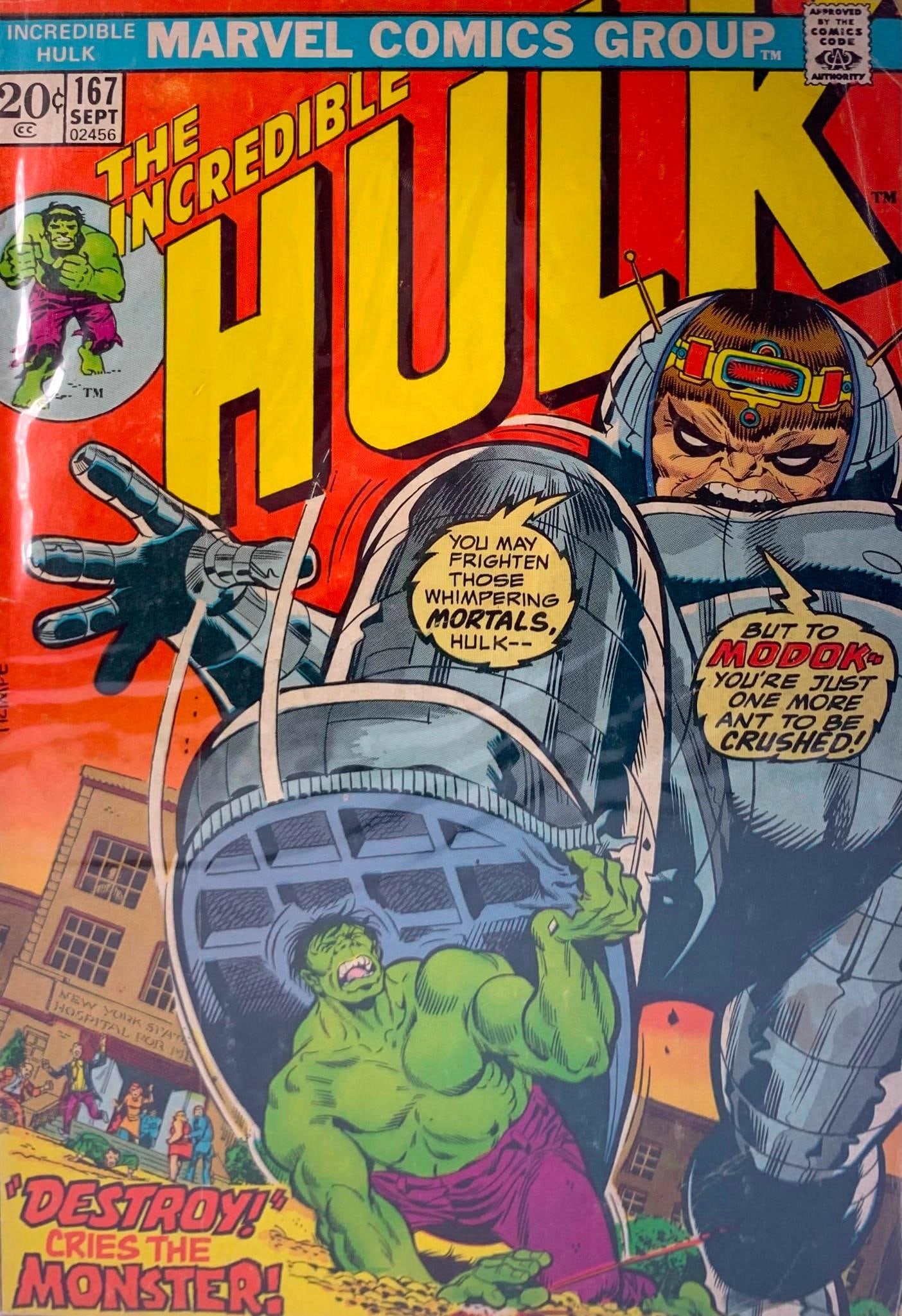 12 Vintage MARVEL Comics 20 cent to 2.50 THE INCREDIBLE HULK Comic Books (1 of 6)
