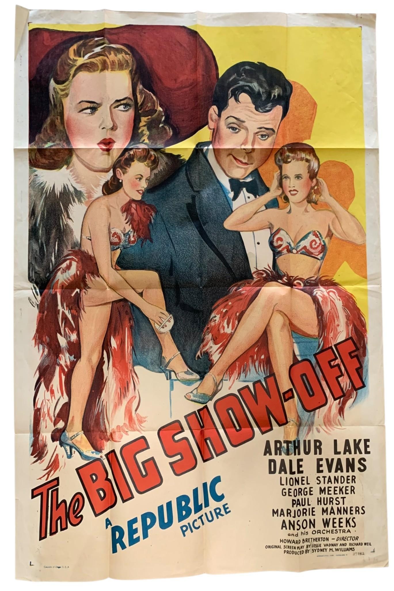 Original 1945 THE BIG SHOW-OFF Vintage Theater Movie Poster (1 of 8)