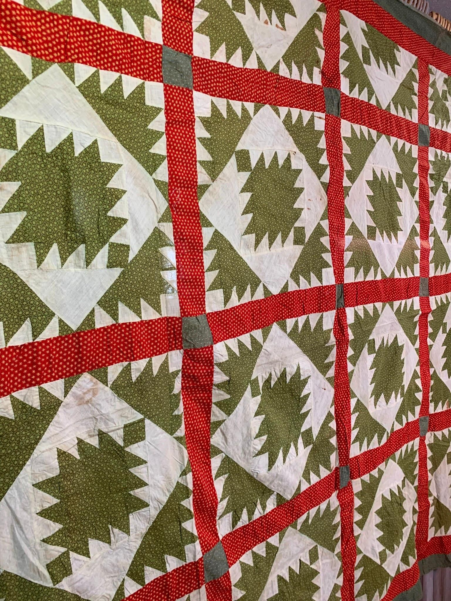 Antique Victorian era Young Man's Fancy Patchwork Quilt Top (1 of 9)