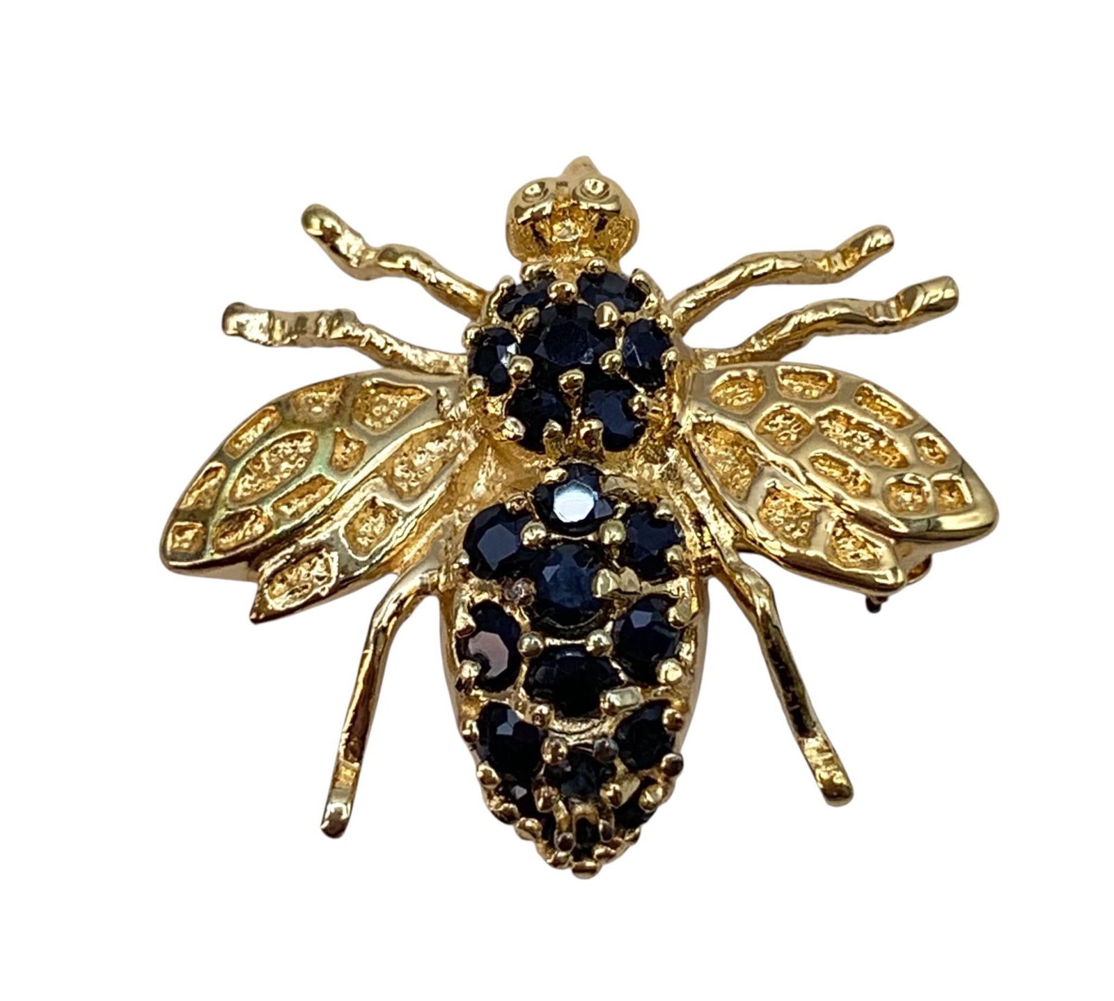 Sapphire Gemstone Encrusted Sterling Silver Honey Bee Pin (1 of 6)