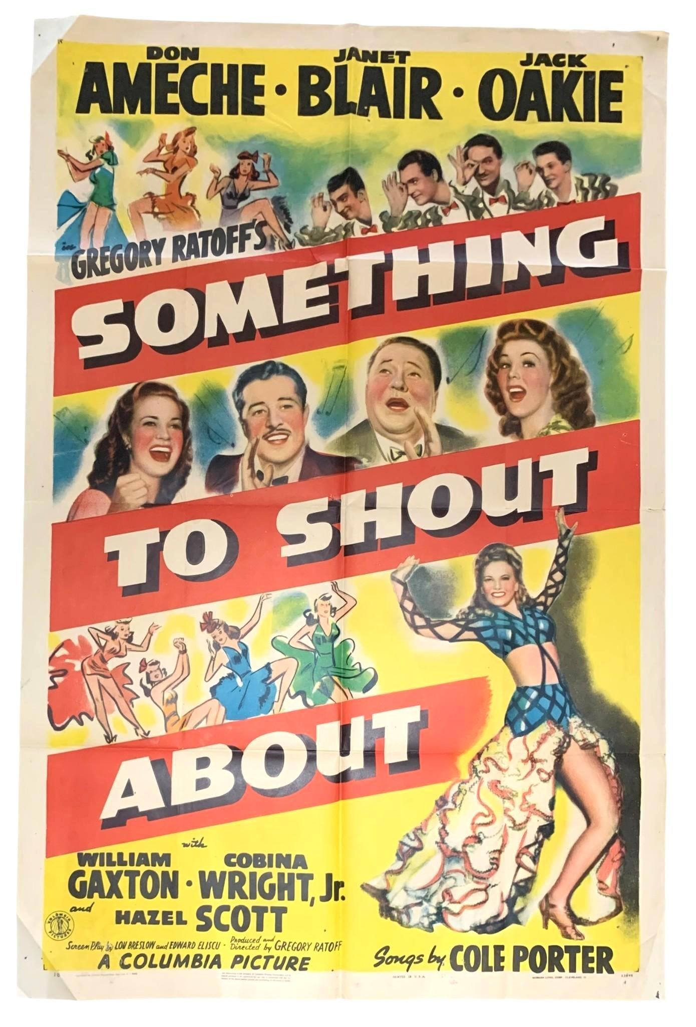 Original 1943 Columbia Pictures SOMETHING to SHOUT ABOUT Vintage Theater Movie Poster (1 of 7)