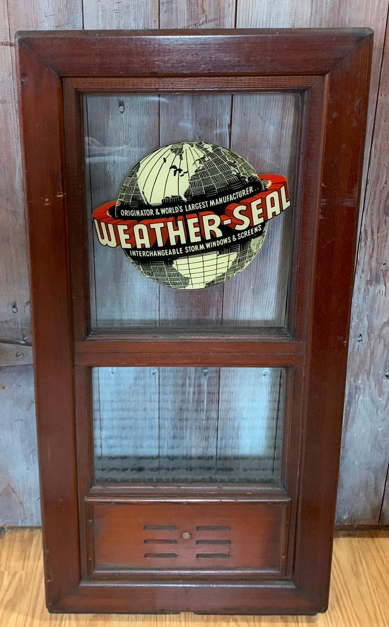 RARE Vintage Art Deco Weather-Seal Salesman's Sample Wood Glass Window Display (1 of 8)