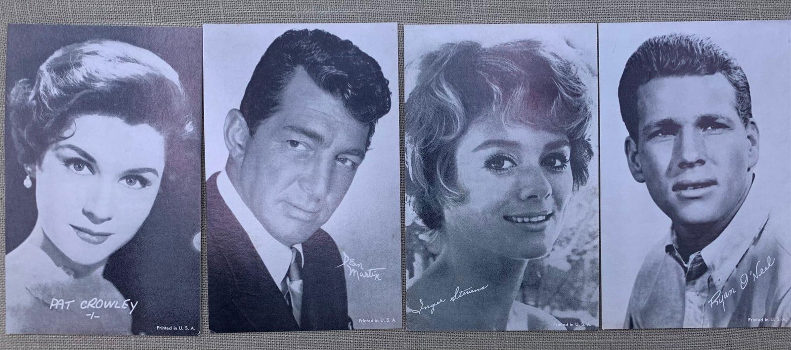 Iconic 101 pc Vintage Hollywood Actress, Singer, Actor, Penny Arcade Card Collection: 101 pcs showcasing 8 different actors/actress/singer superstars, scattered storage wear to some of the cards, black and white images, 5 3/8" x 3 3/8".