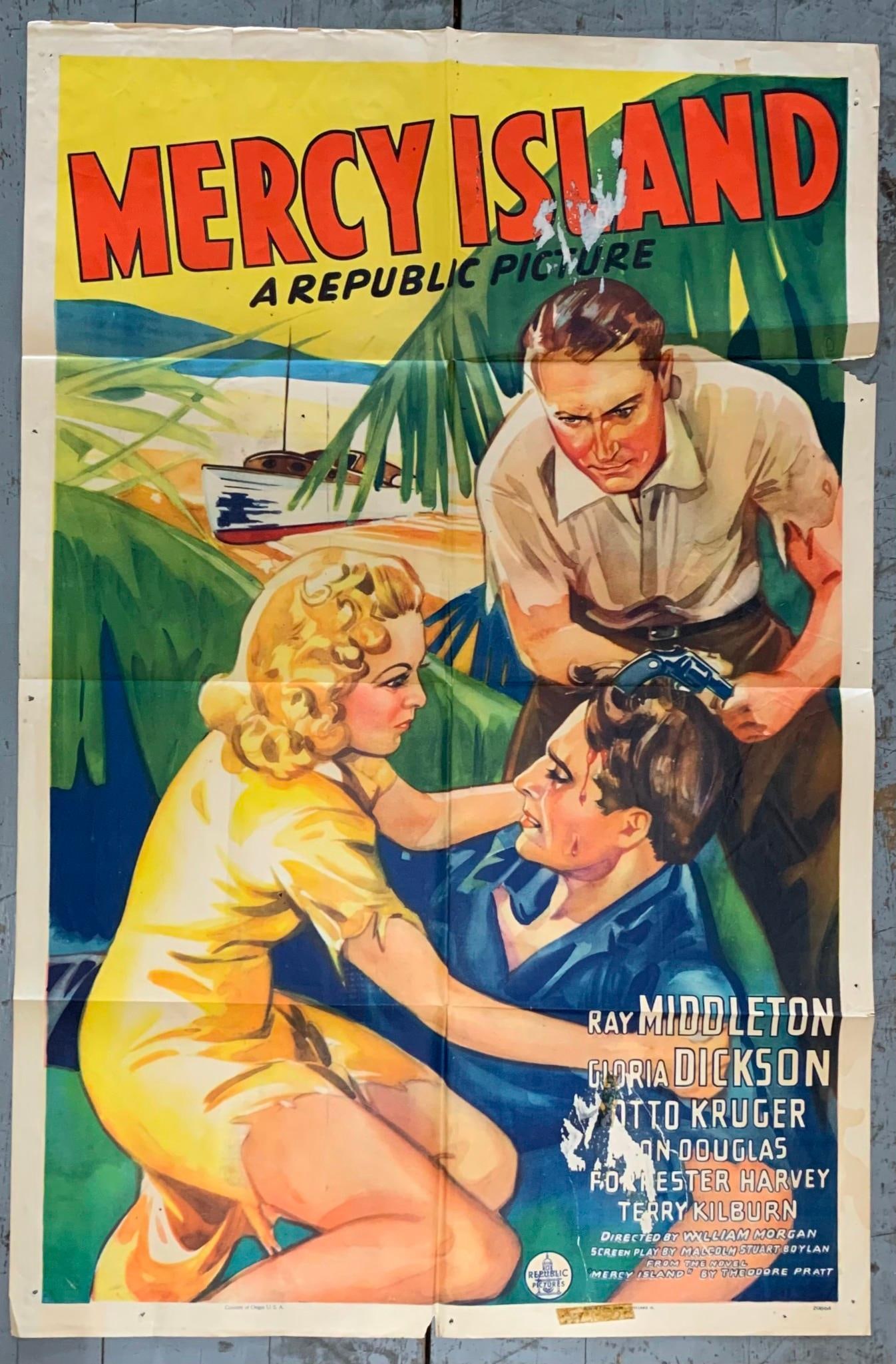 Original 1941 Republic Pictures MERCY ISLAND Vintage Theater Movie Poster (1 of 8)
