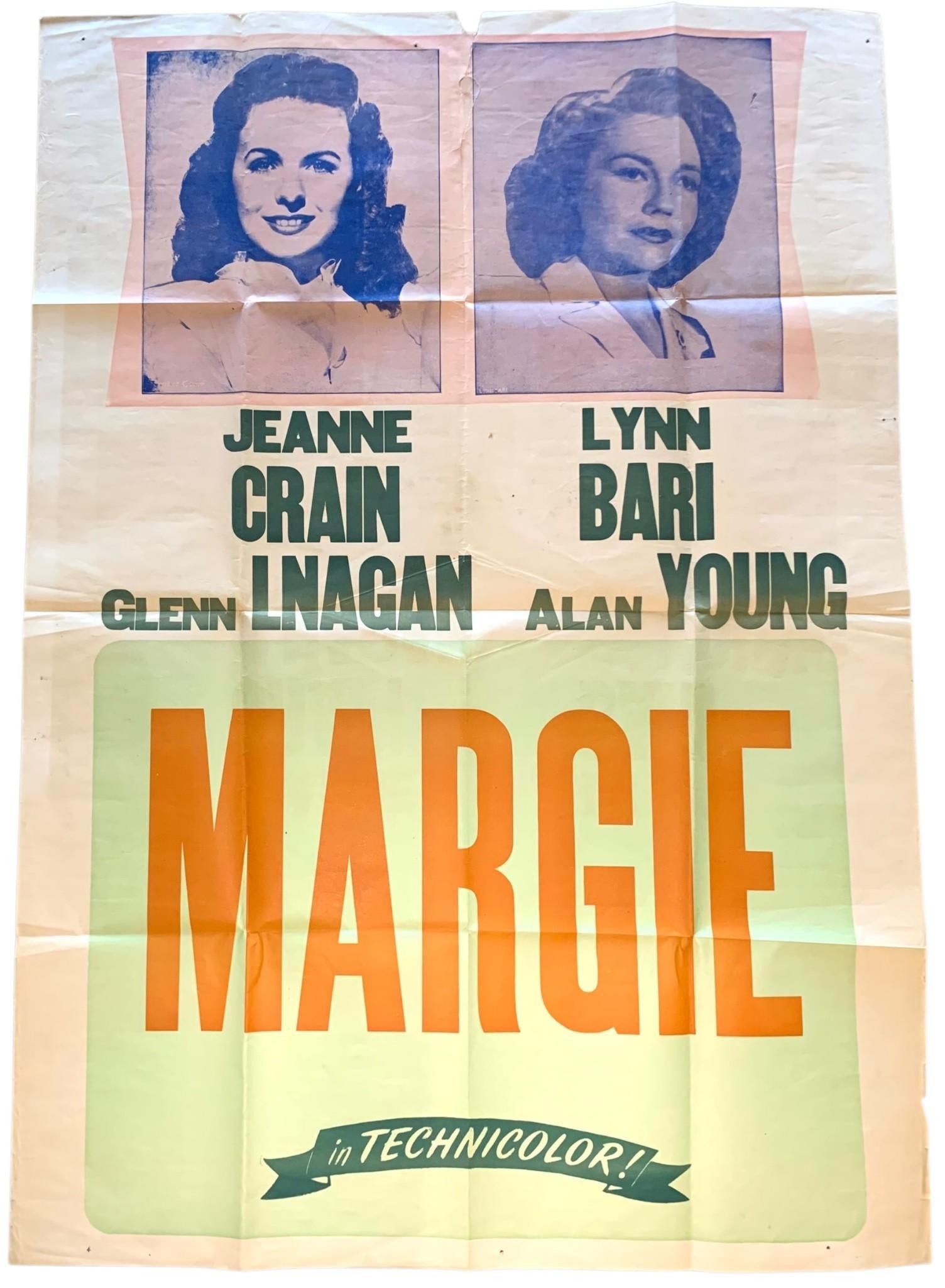 Original 1946 20th Century Studios MARGIE Vintage Theater Movie Poster (1 of 9)