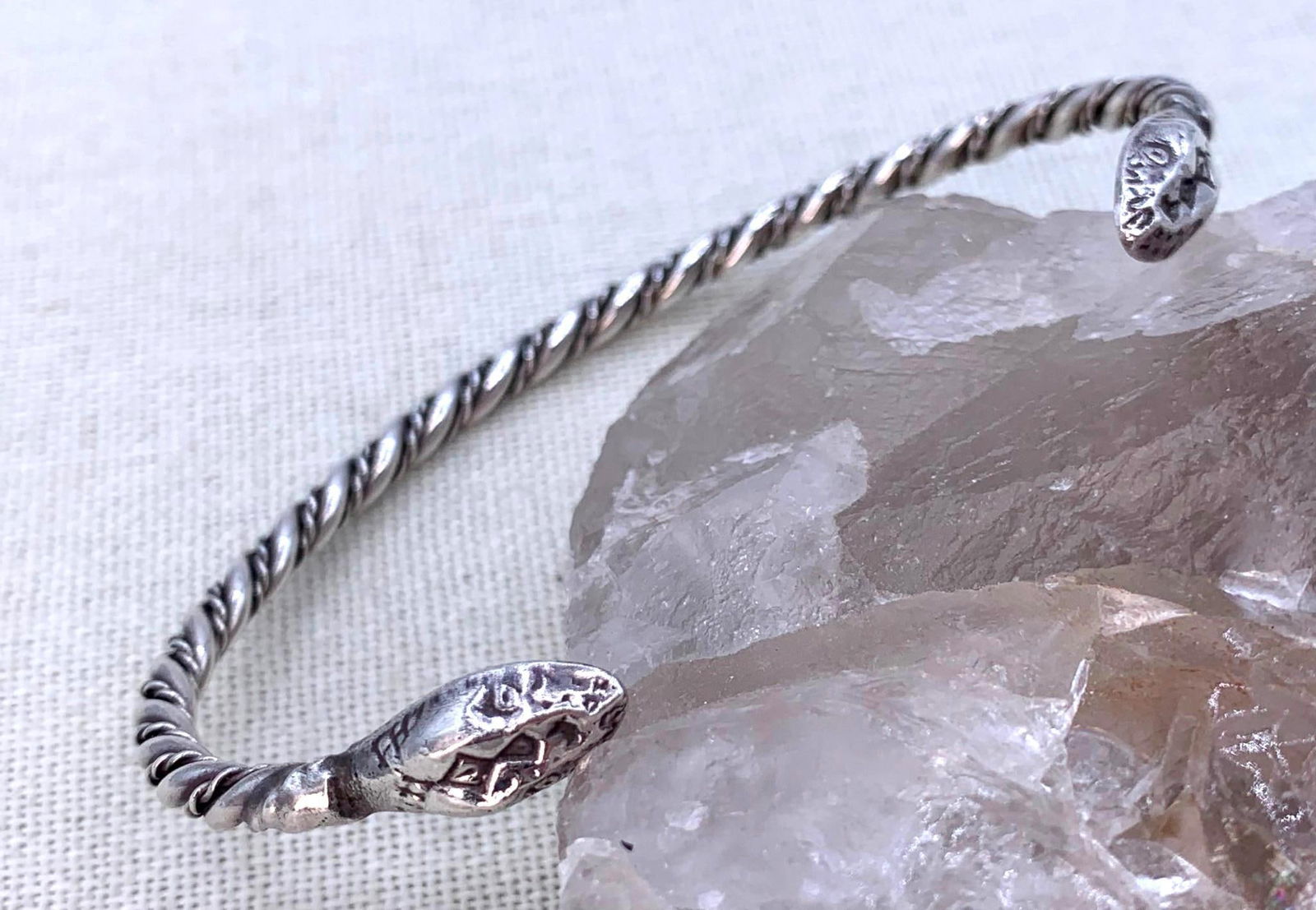 Sterling Silver Diamondback Rattlesnake 925 Serpent Bracelet (1 of 11)