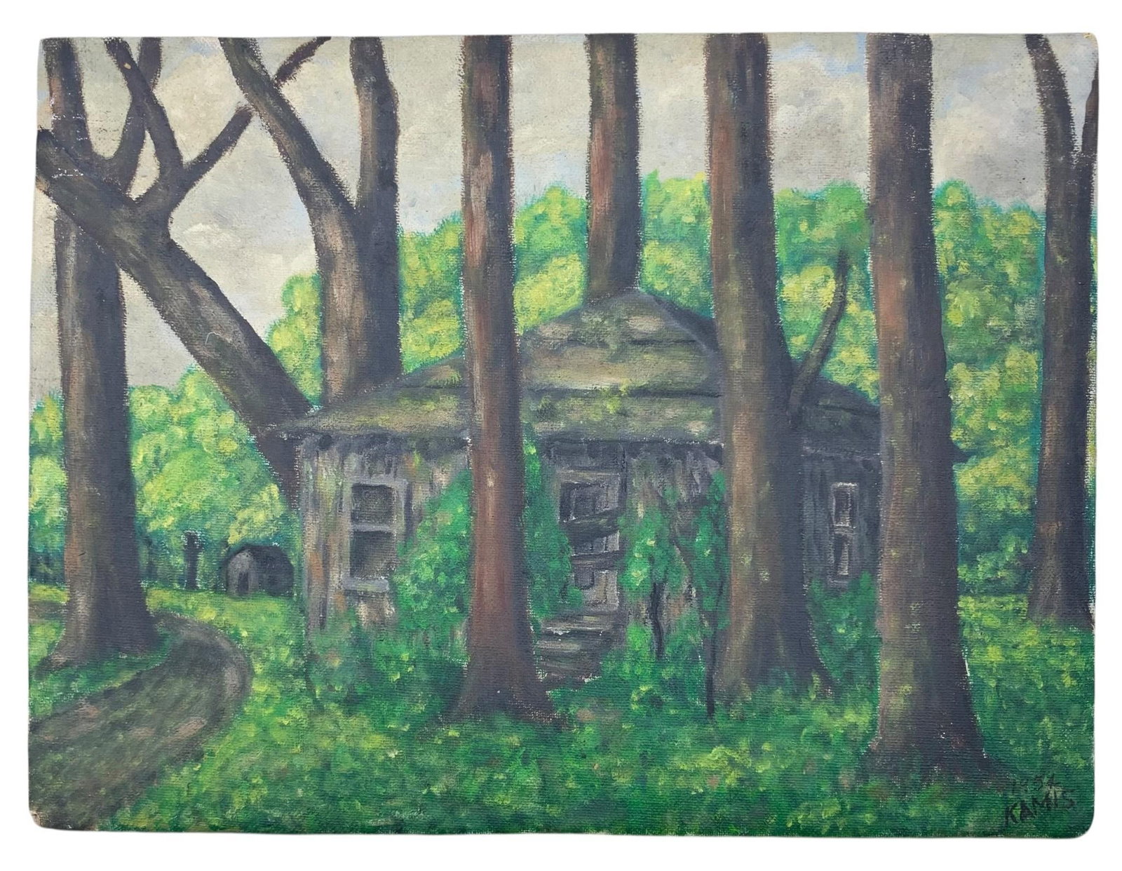 1950s Ohio Chagrin River Beach Family Memory Book, Personal 50s era Photographs Oil Painting: Compilation of Chagrin River Beach (Ohio) memorabilia from the 1950s, including a binder full of typed personal family memories of the area, family photographs, sketches and drawings along with a orig