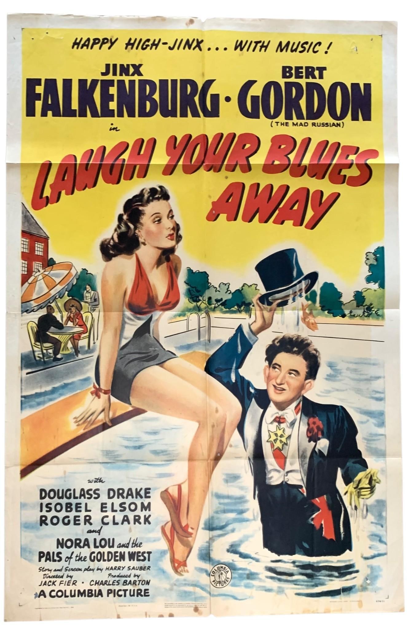 Original 1942 Columbia Pictures LAUGH YOUR BLUES AWAY Vintage Theater Movie Poster (1 of 7)