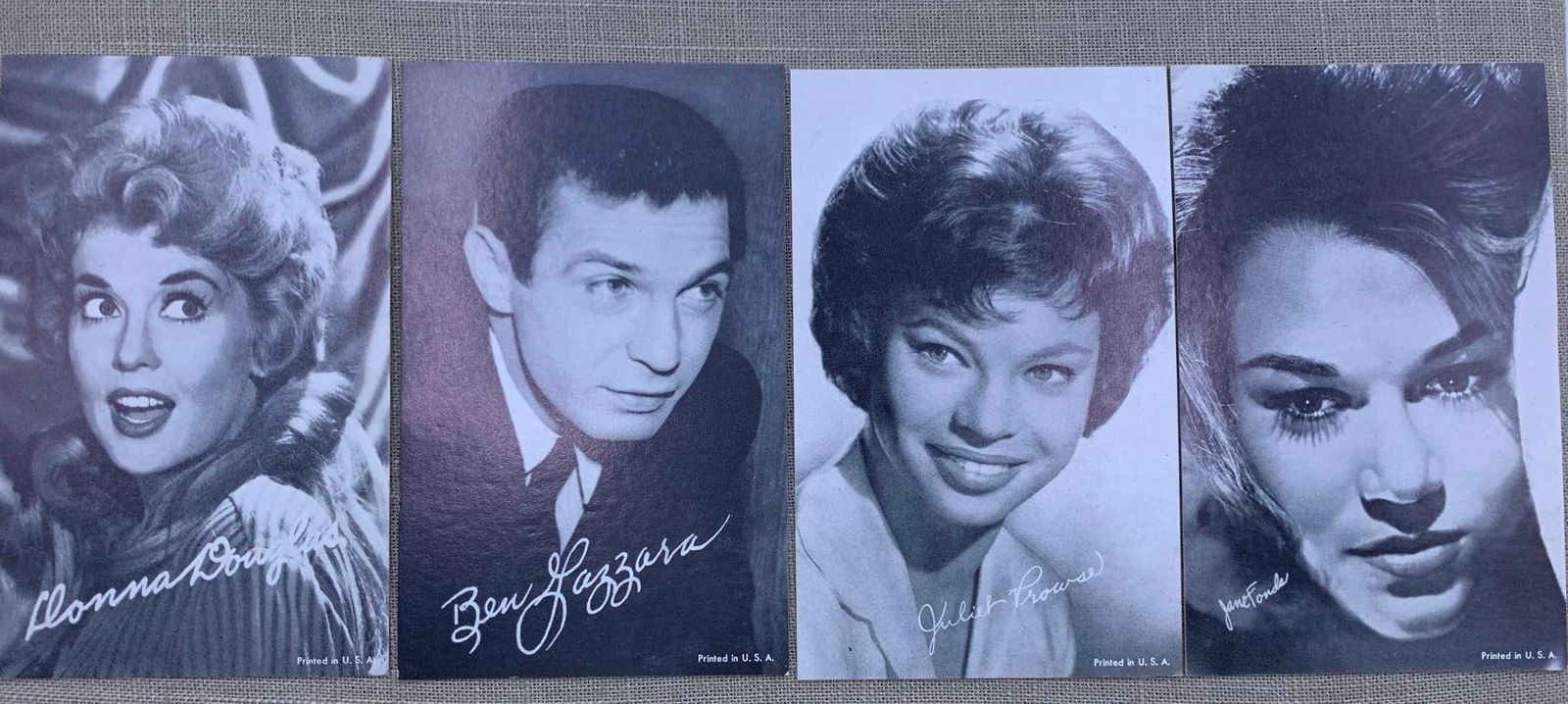 Iconic 101 pc Vintage Hollywood Actress, Singer, Actor, Penny Arcade Card Collection: 101 pcs showcasing 10 different actors/actress/singer superstars, scattered storage wear to some of the cards, black and white images, 5 3/8" x 3 3/8".